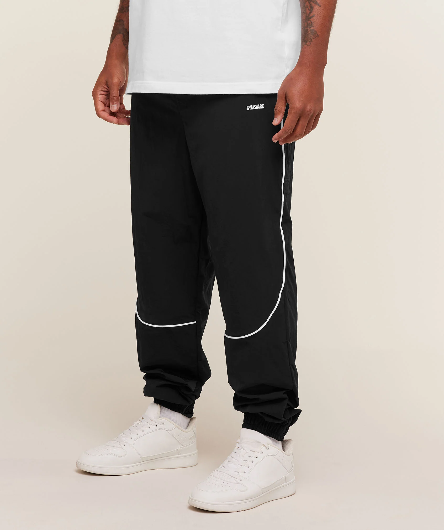 Gymshark Retro Shell Track Pants - Black - Image 3