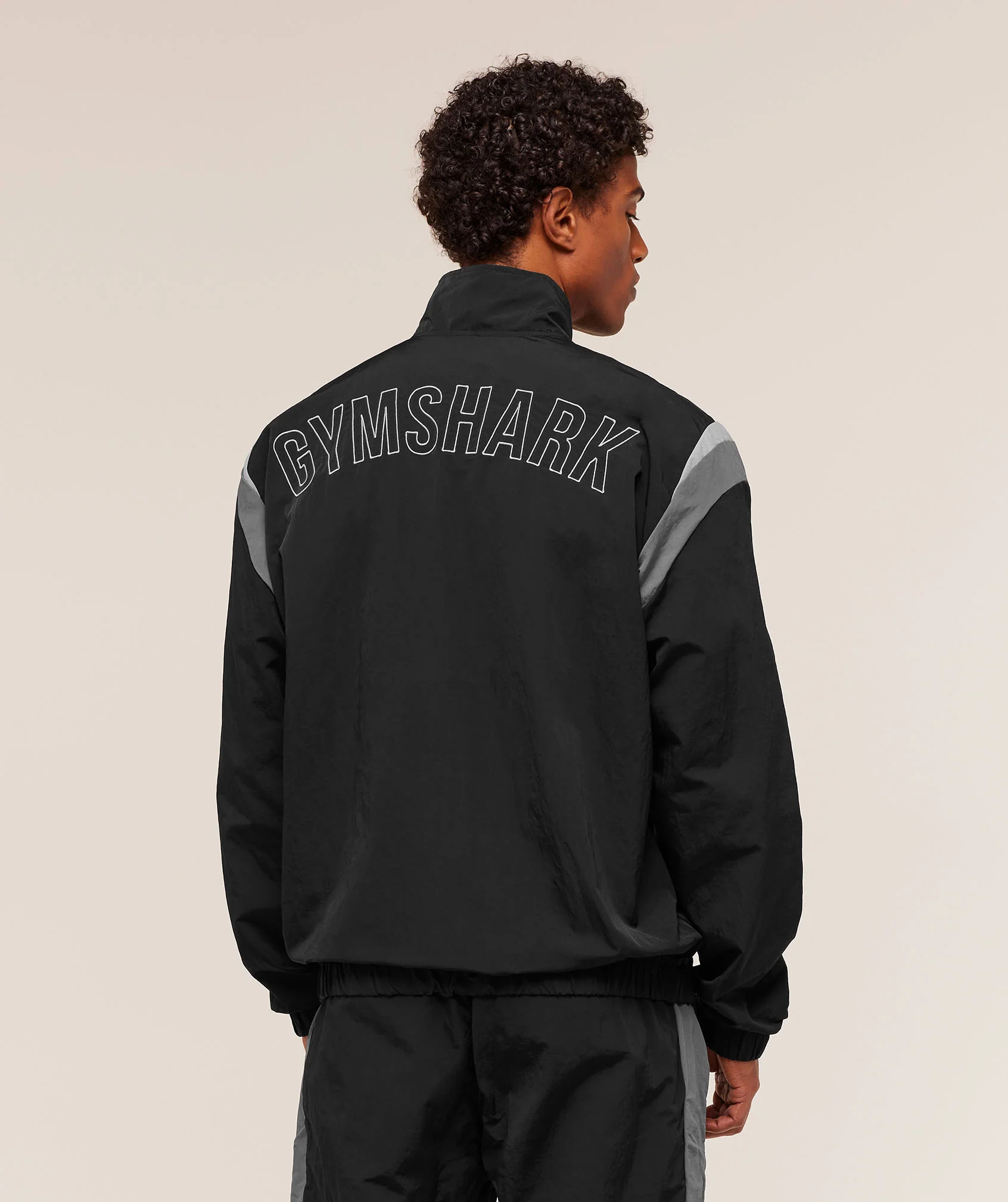 Gymshark Retro Track Jacket - Black/Dark Grey/Smokey Grey - Image 2