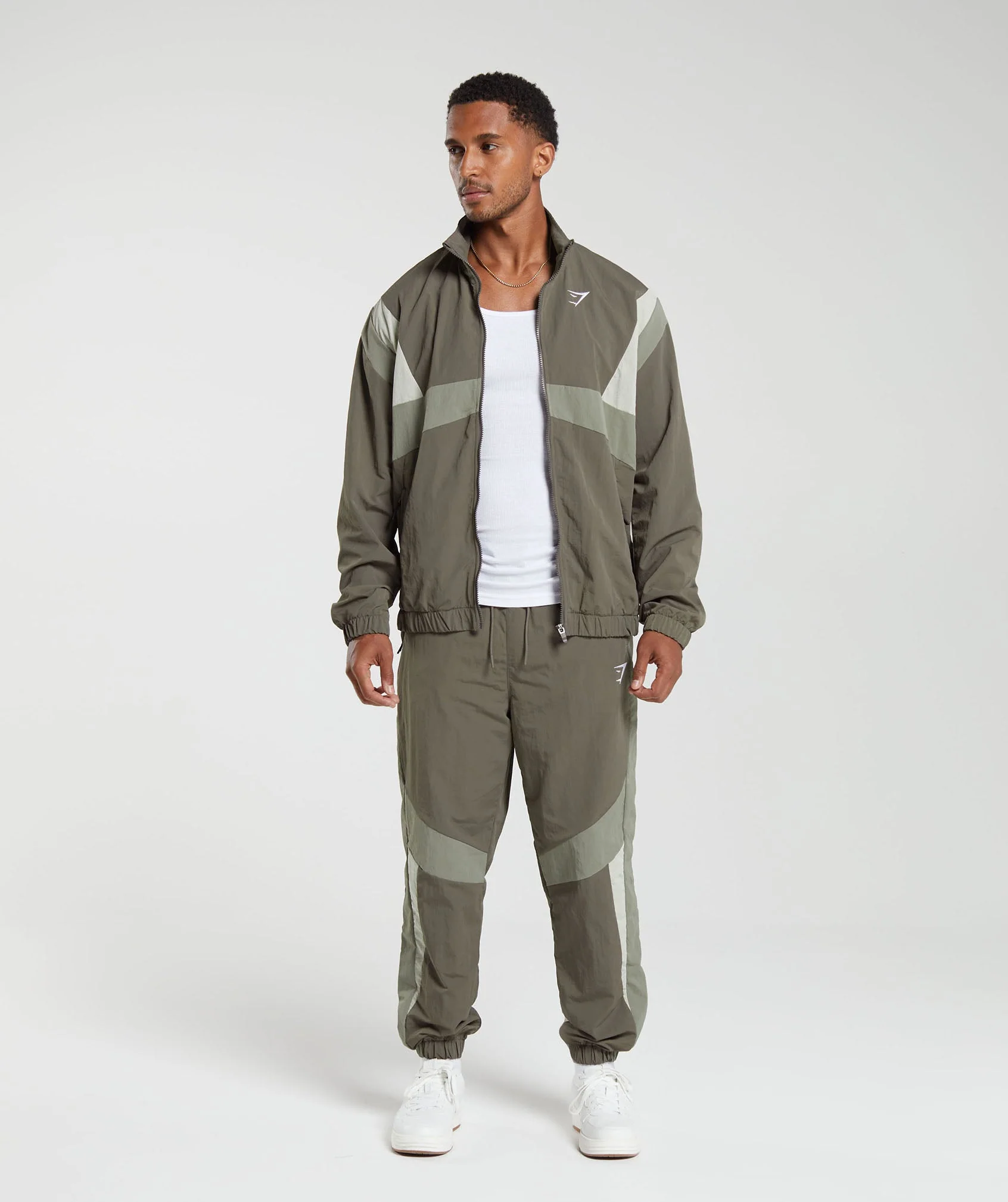 Gymshark Retro Track Jacket - Brown/Linen Brown/Stone Brown - Image 4