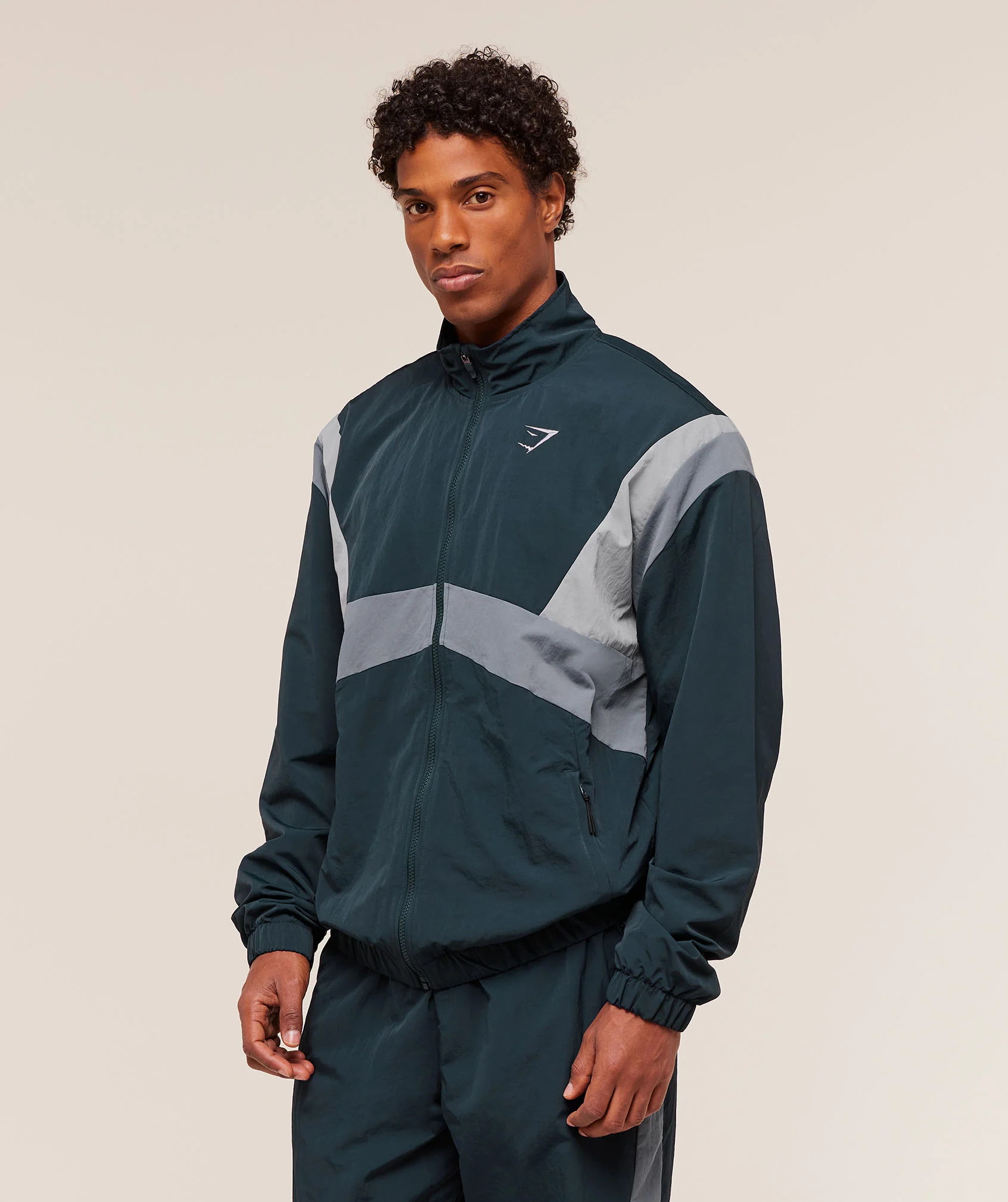Gymshark Retro Track Jacket - Deep Petrol Blue/Iron Blue/Denim Grey - Image 3