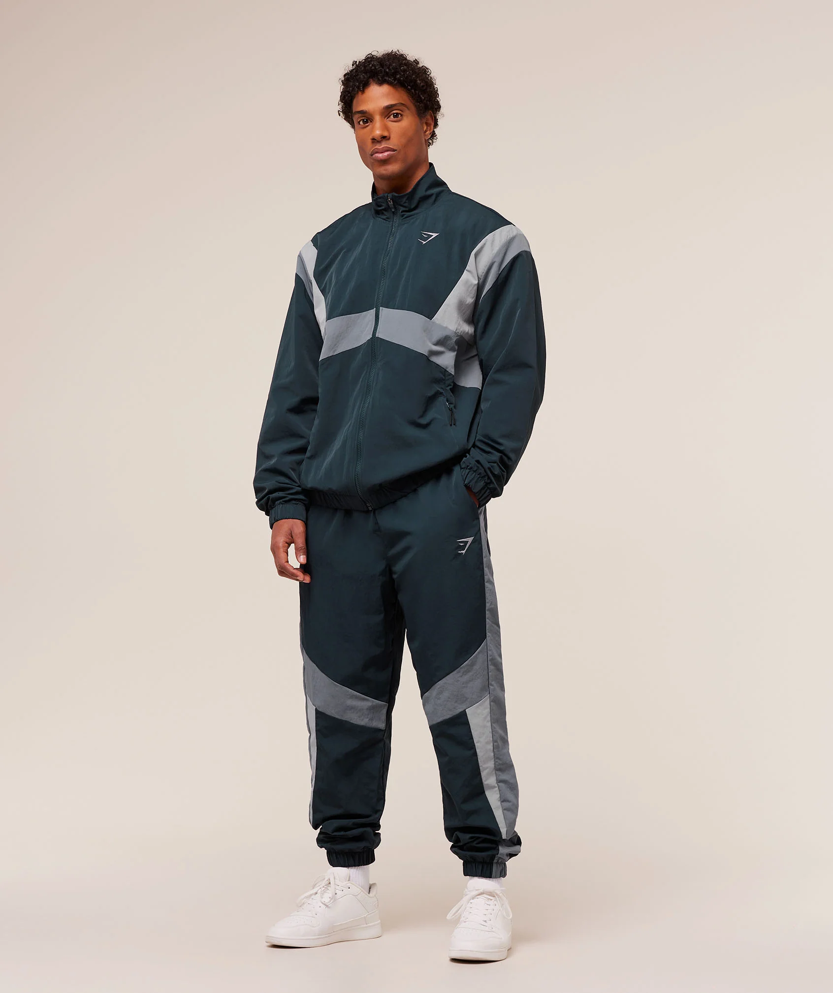 Gymshark Retro Track Jacket - Deep Petrol Blue/Iron Blue/Denim Grey - Image 4