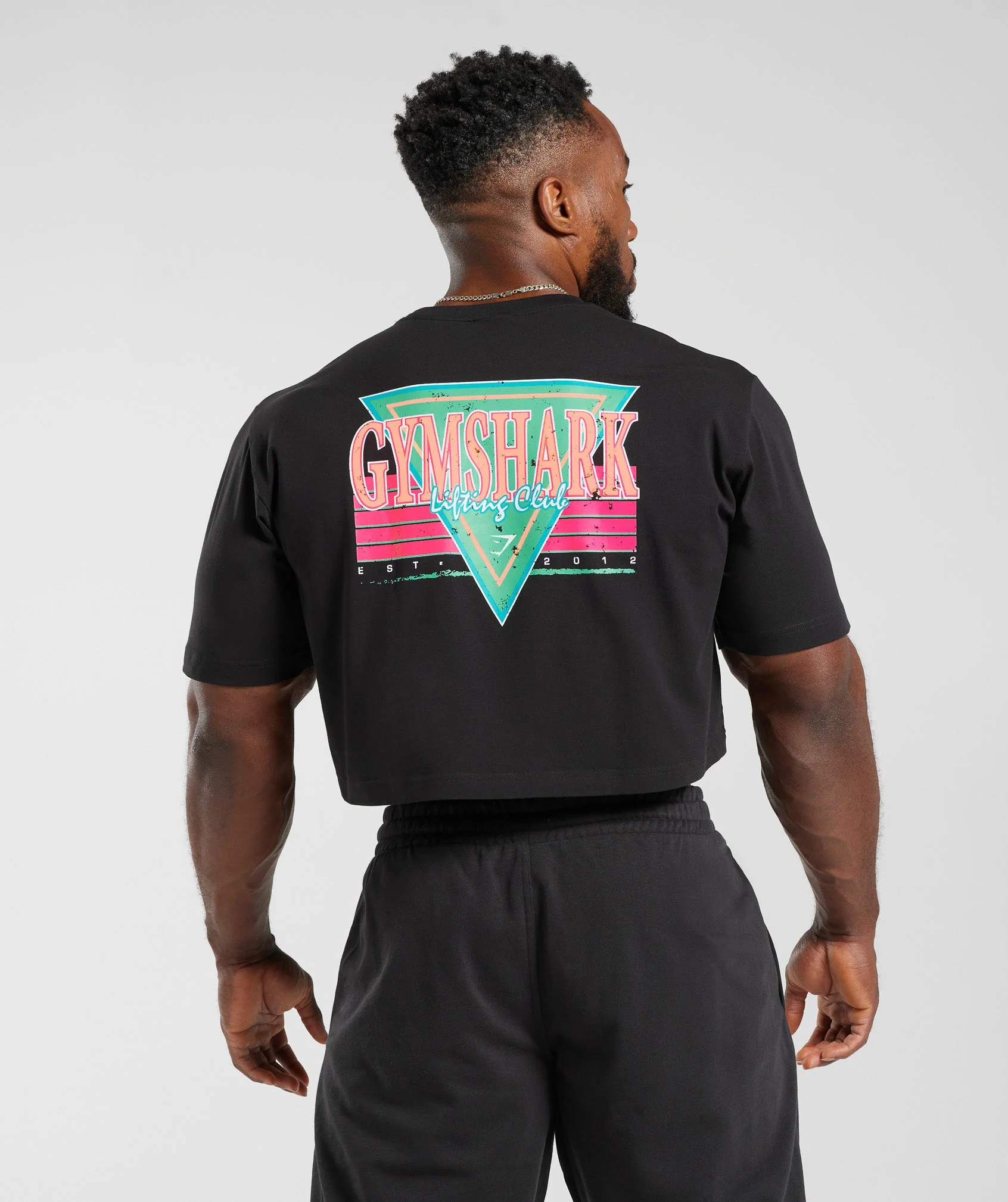 Gymshark Retrowave Crop T-Shirt - Black - Image 2