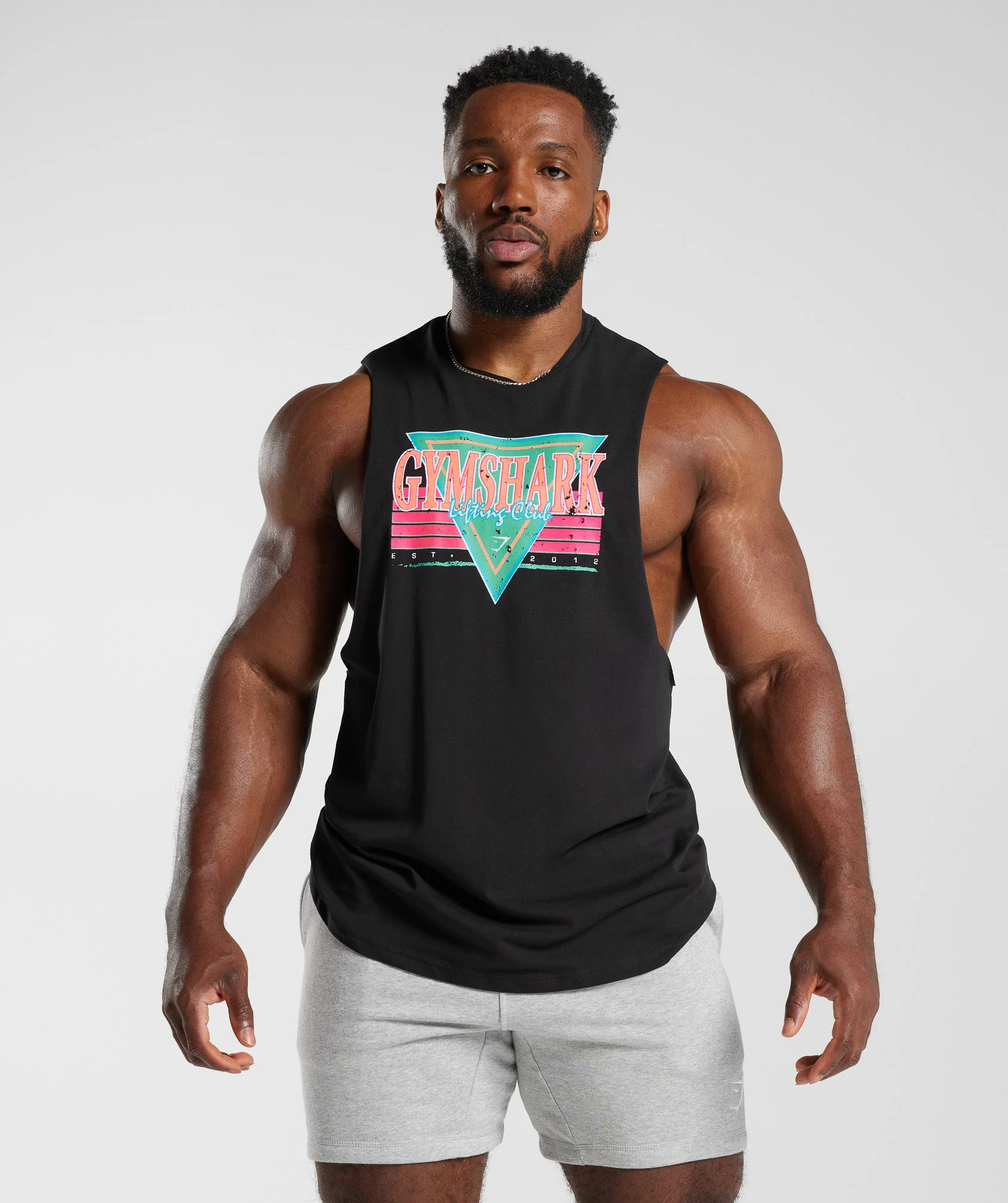 Gymshark Retrowave Drop Arm Tank - Black