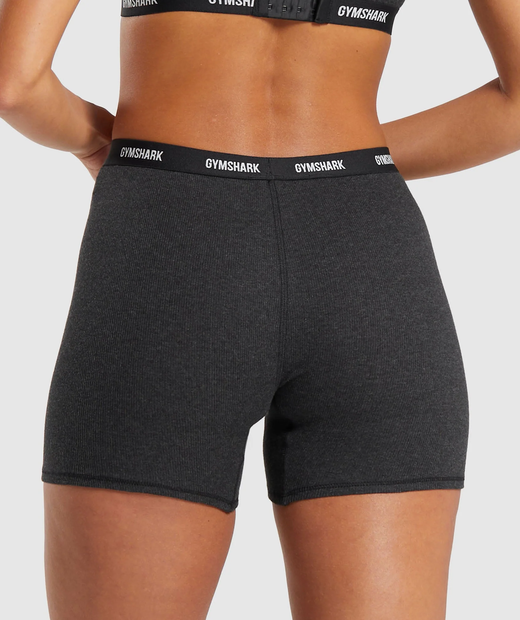 Gymshark Rib Shorts - Midnight Black Marl - Image 2