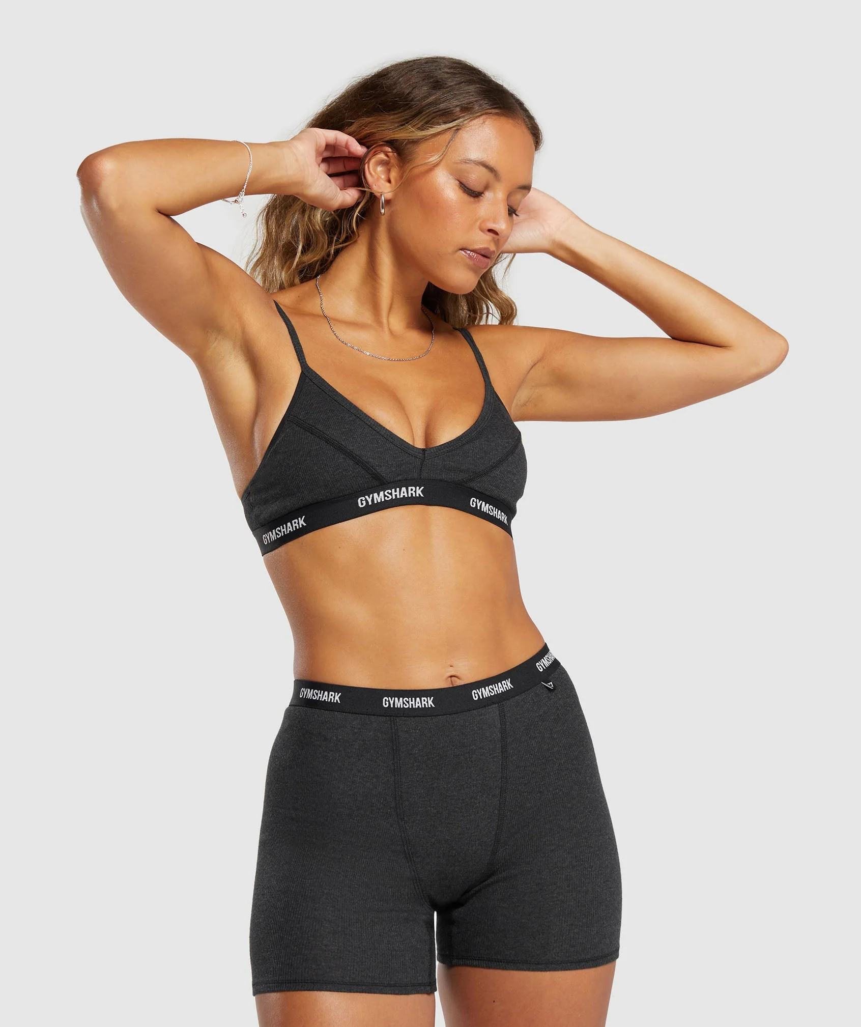Gymshark Rib Shorts - Midnight Black Marl - Image 4