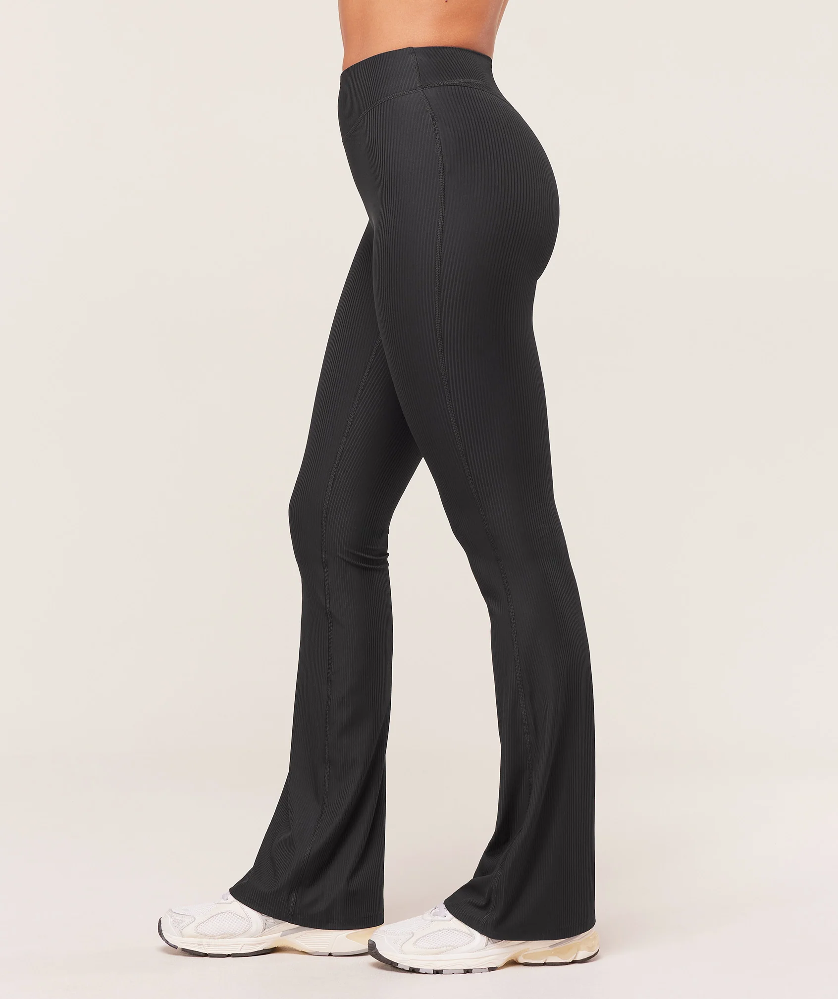 Gymshark Ribbed Flared Leggings - Black - Image 3