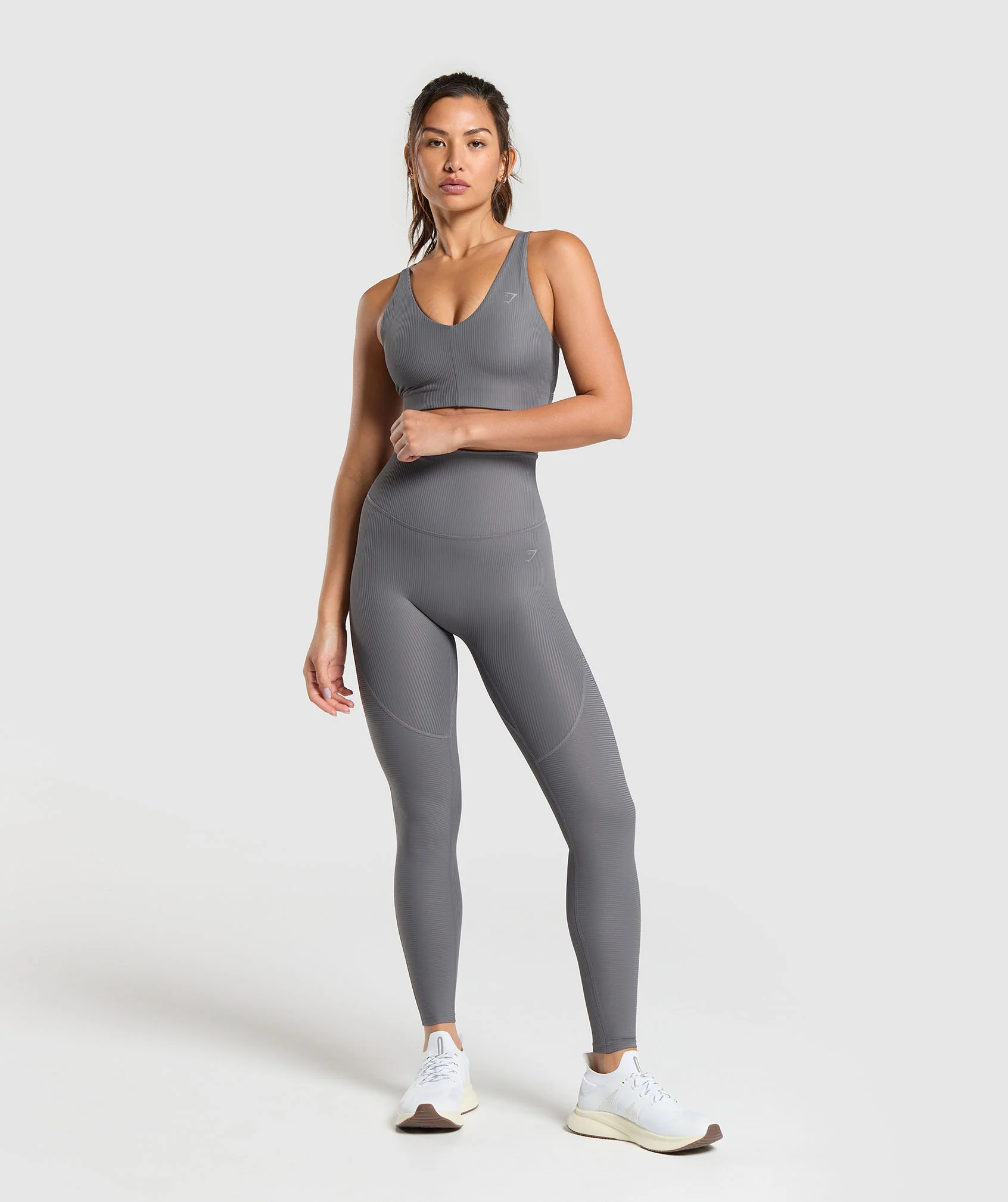 Gymshark Ribbed Legging - Brushed Grey - Image 4