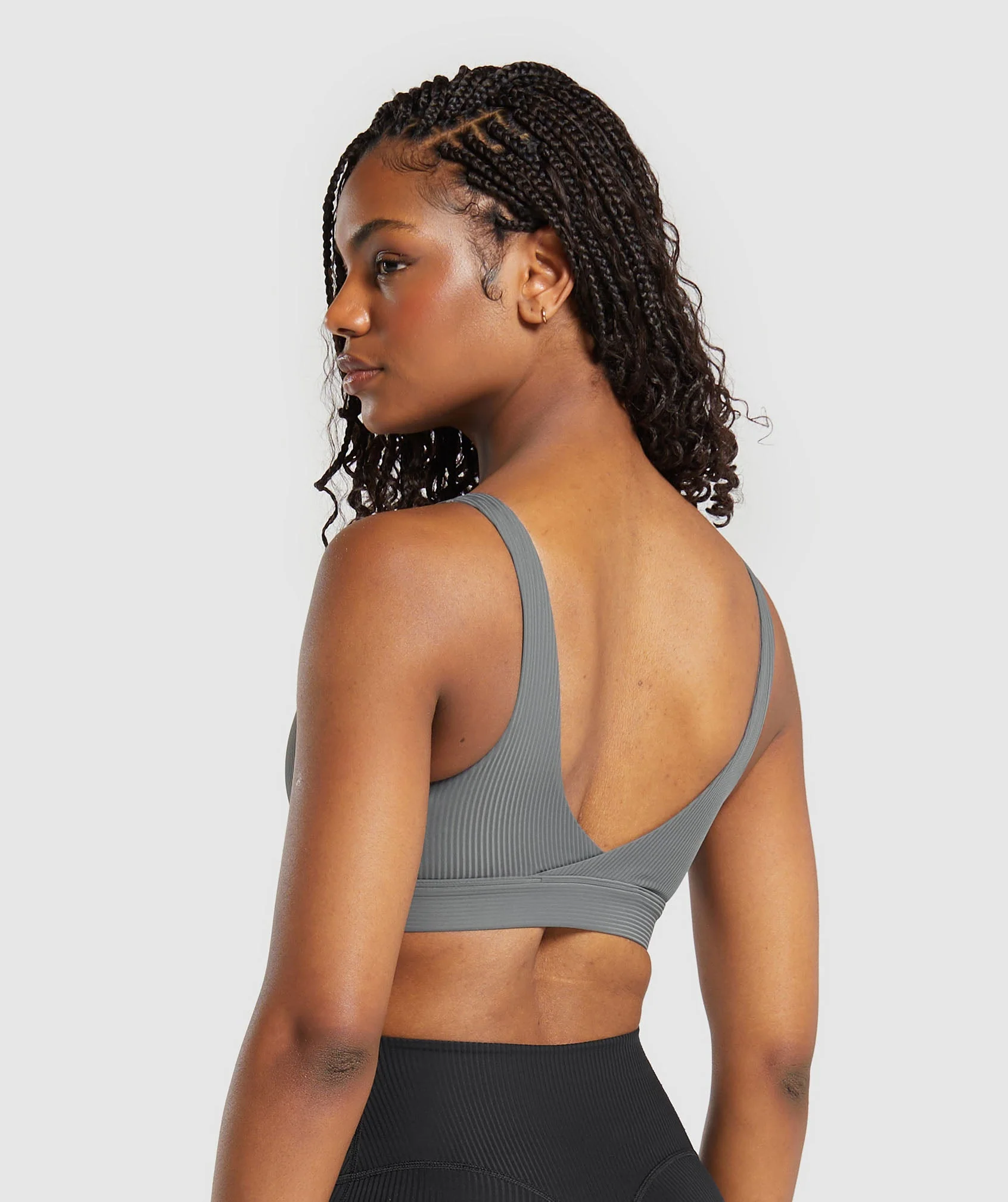 Gymshark Ribbed Sports Bra - Brushed Grey - Image 2