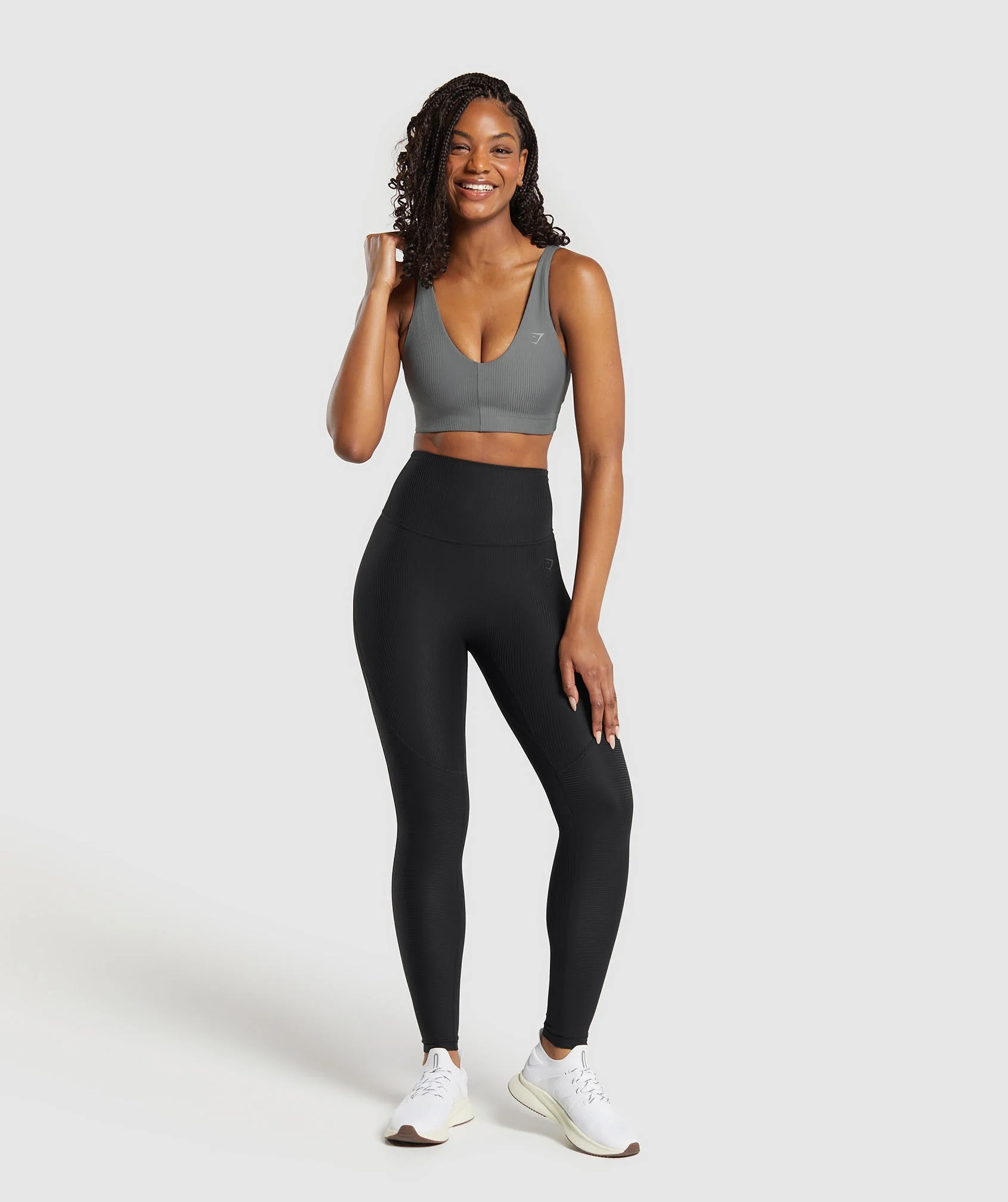 Gymshark Ribbed Sports Bra - Brushed Grey - Image 4