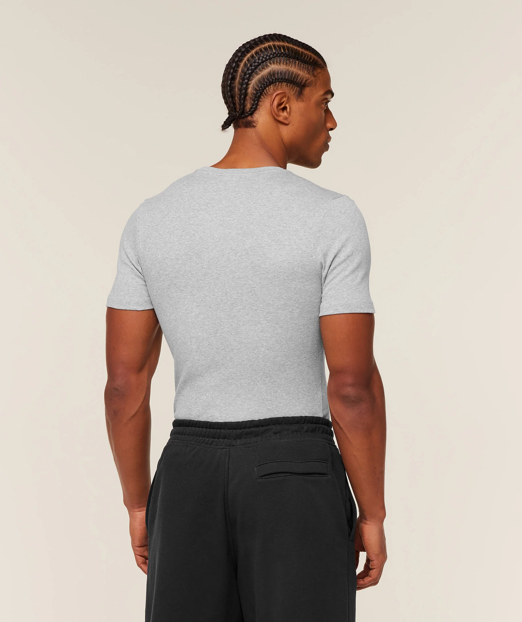 Gymshark Ribbed T-Shirt - Light Grey Core Marl - Image 2