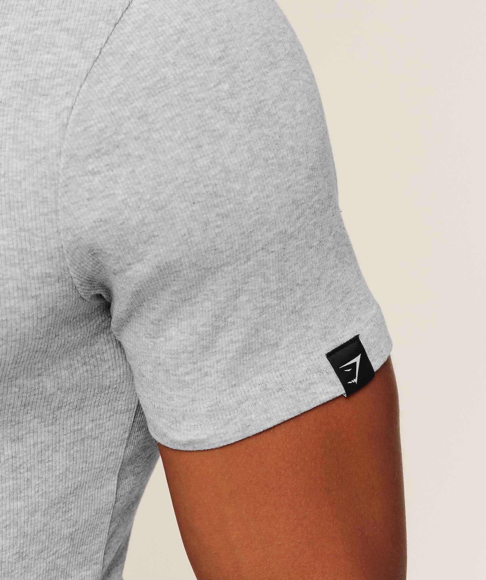 Gymshark Ribbed T-Shirt - Light Grey Core Marl - Image 5