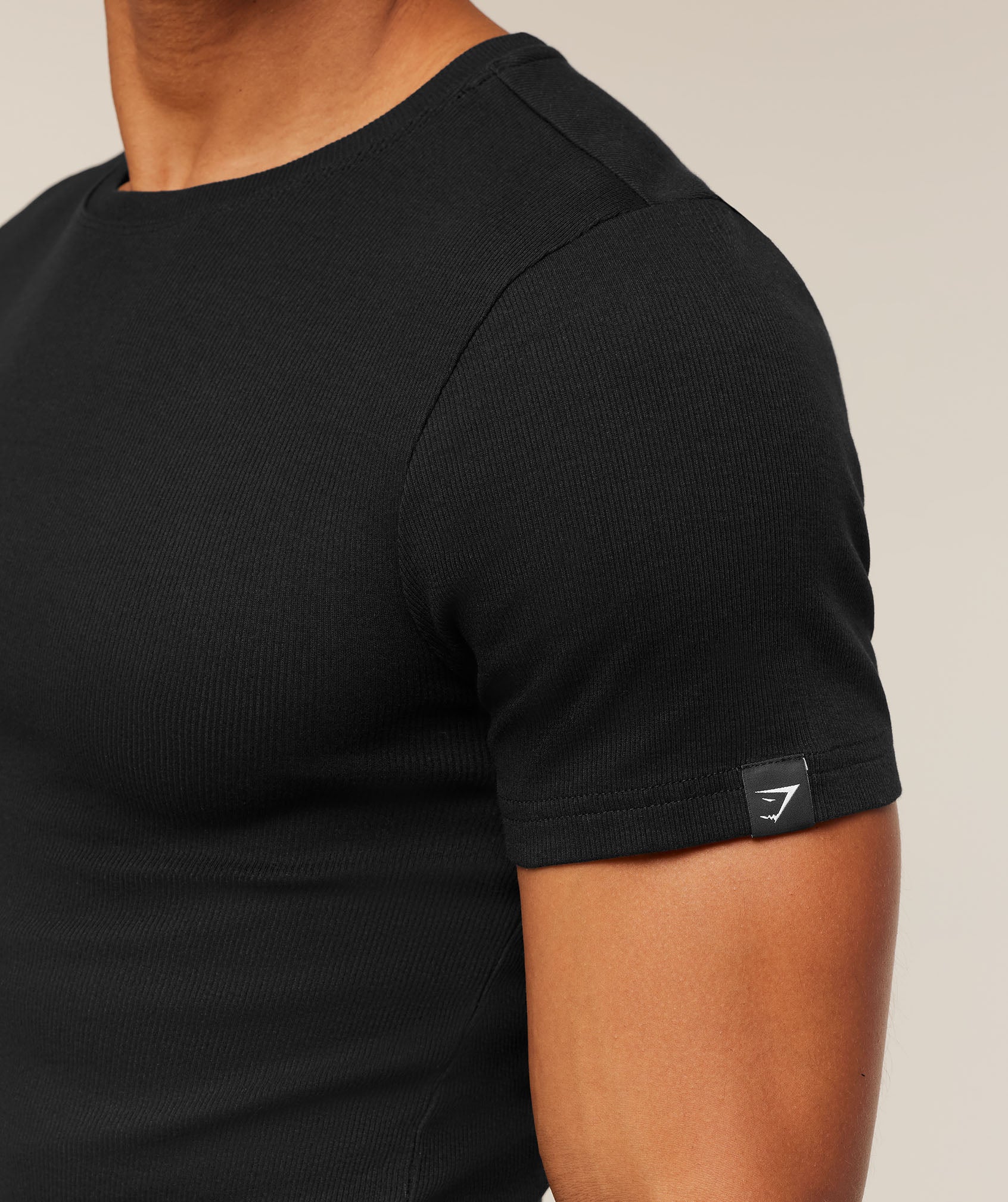 Gymshark Ribbed T-Shirt - Black - Image 3