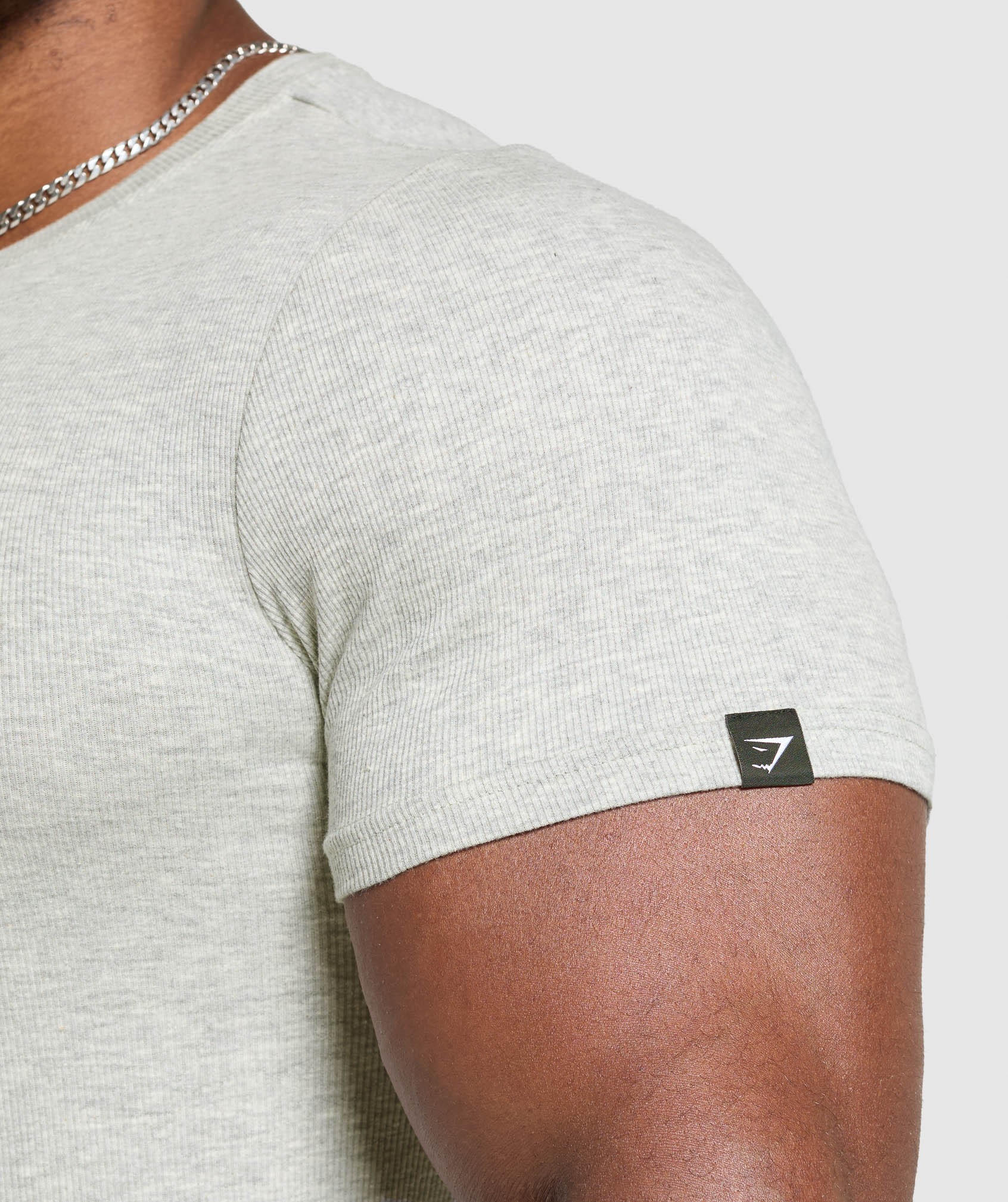 Gymshark Ribbed T-Shirt - Stone Grey Marl - Image 4