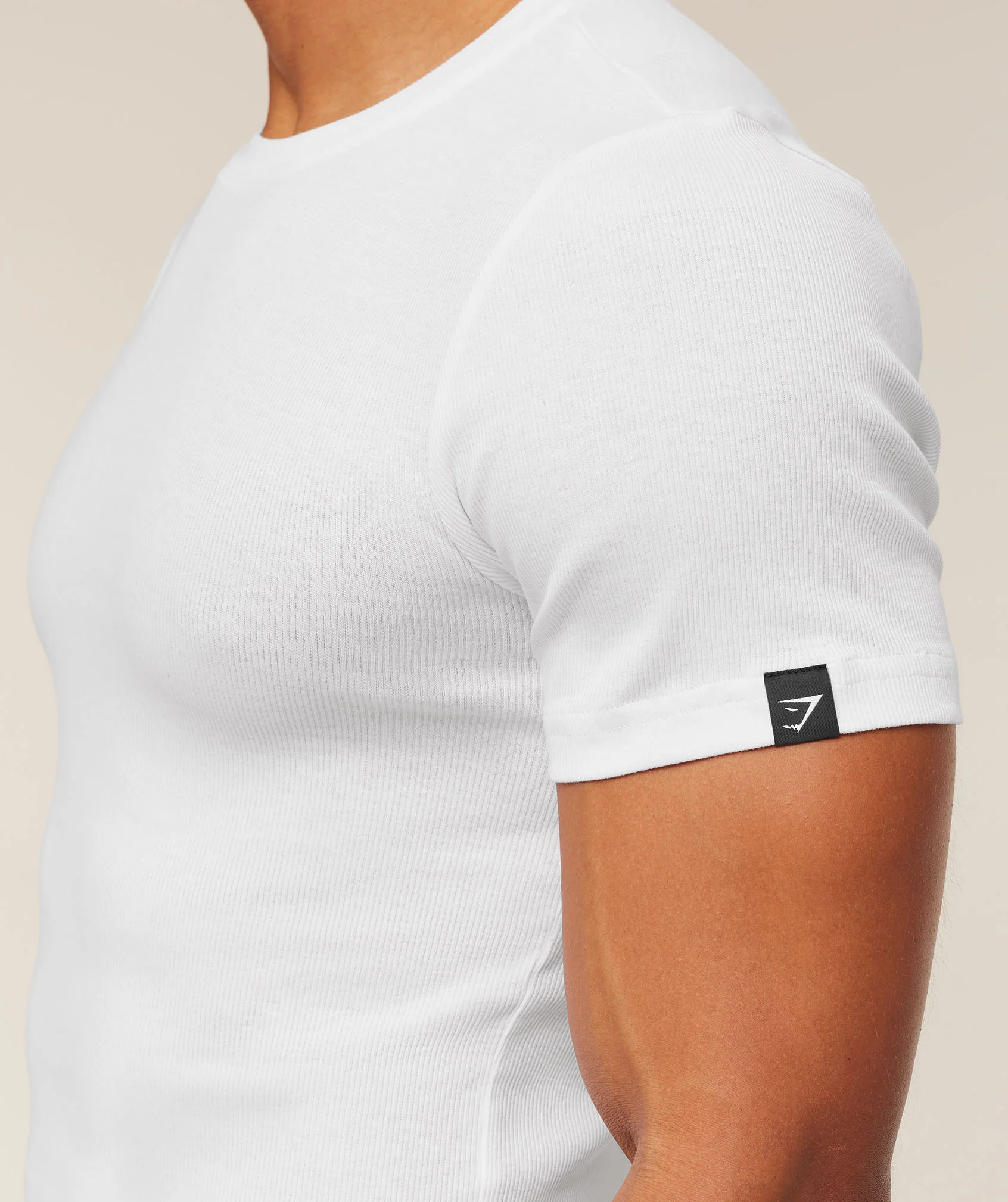 Gymshark Ribbed T-Shirt - White - Image 4