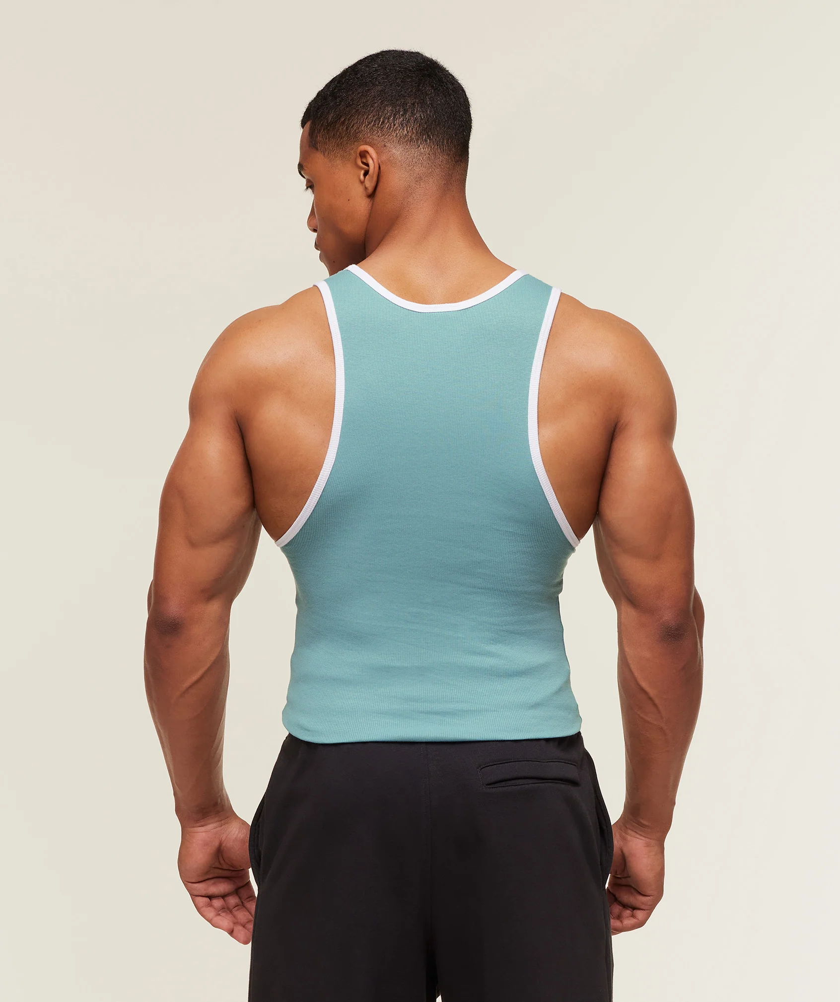 Gymshark Ribbed Tank 1PK - Bench Blue/White - Image 3