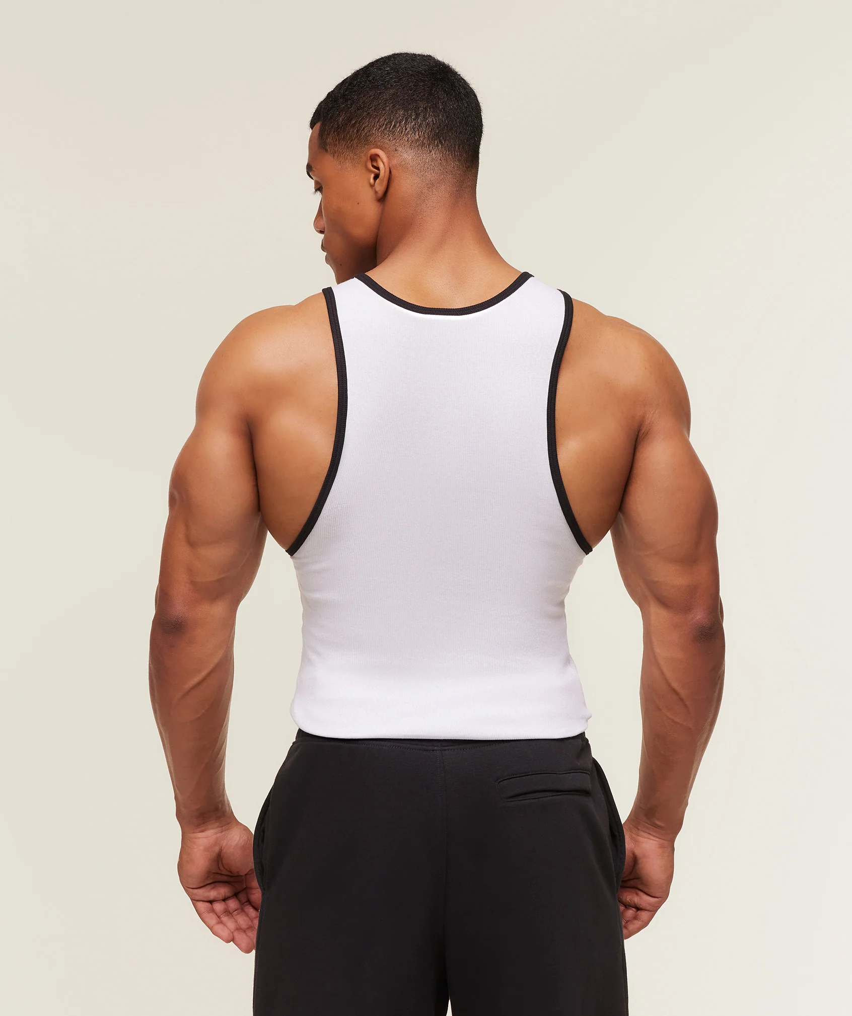 Gymshark Ribbed Tank 1PK - White/Black - Image 3