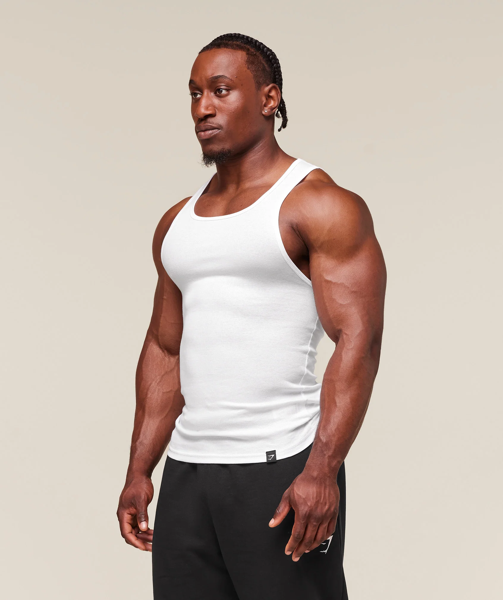 Gymshark Ribbed Tank 3 Pack - White - Image 3