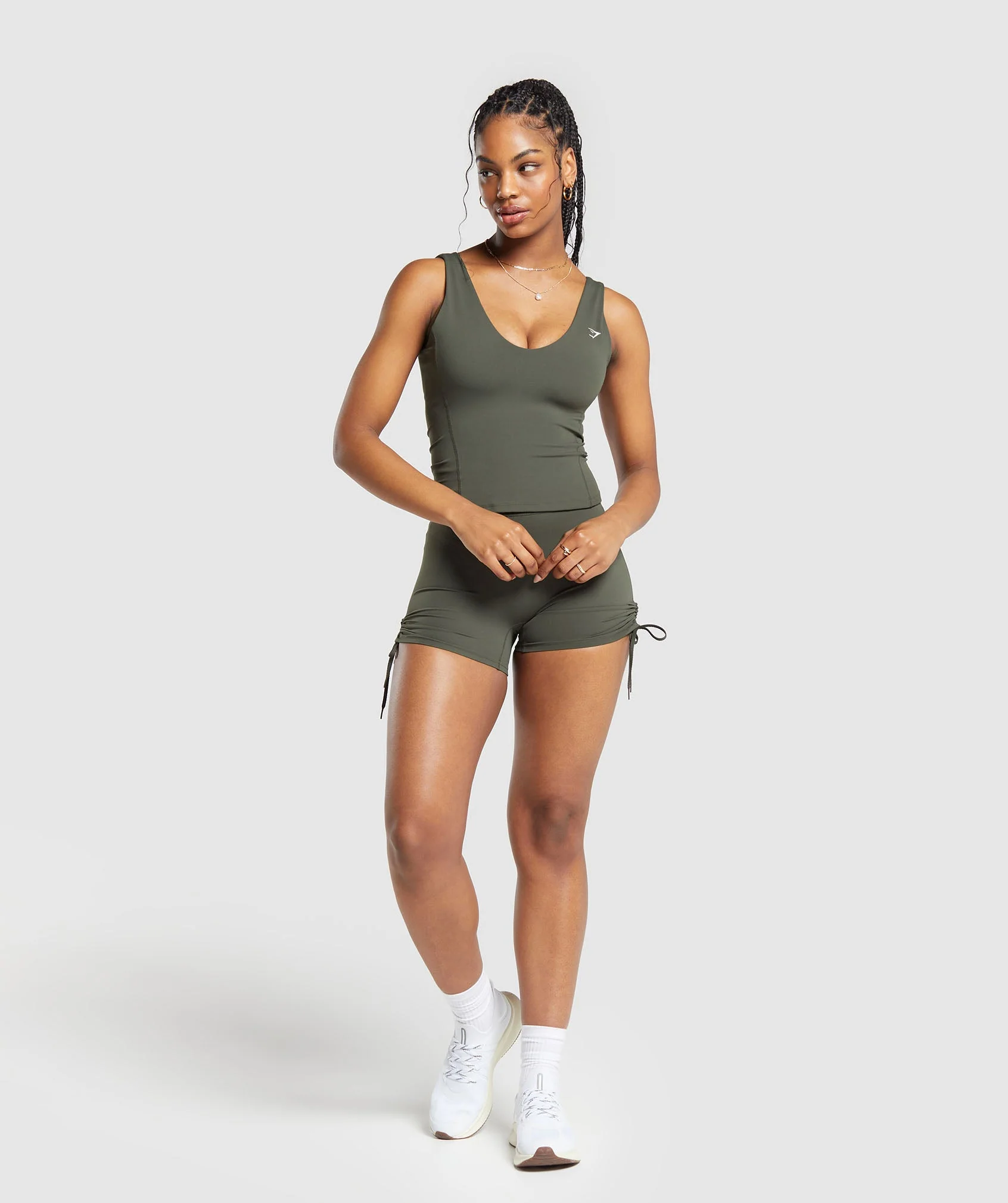 Gymshark Ruche Shorts - Strength Green - Image 4