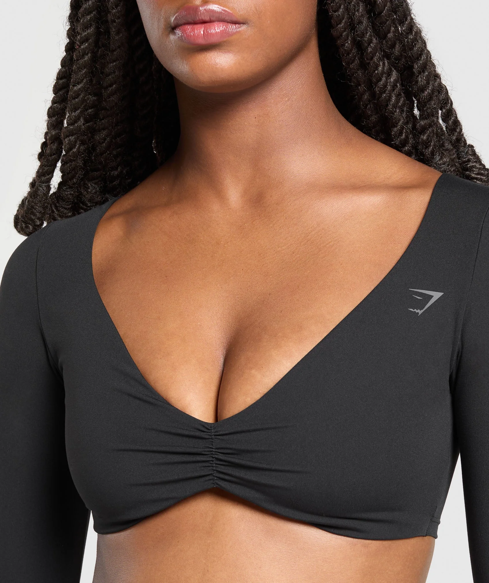 Gymshark Ruched Long Sleeve Top - Black - Image 5