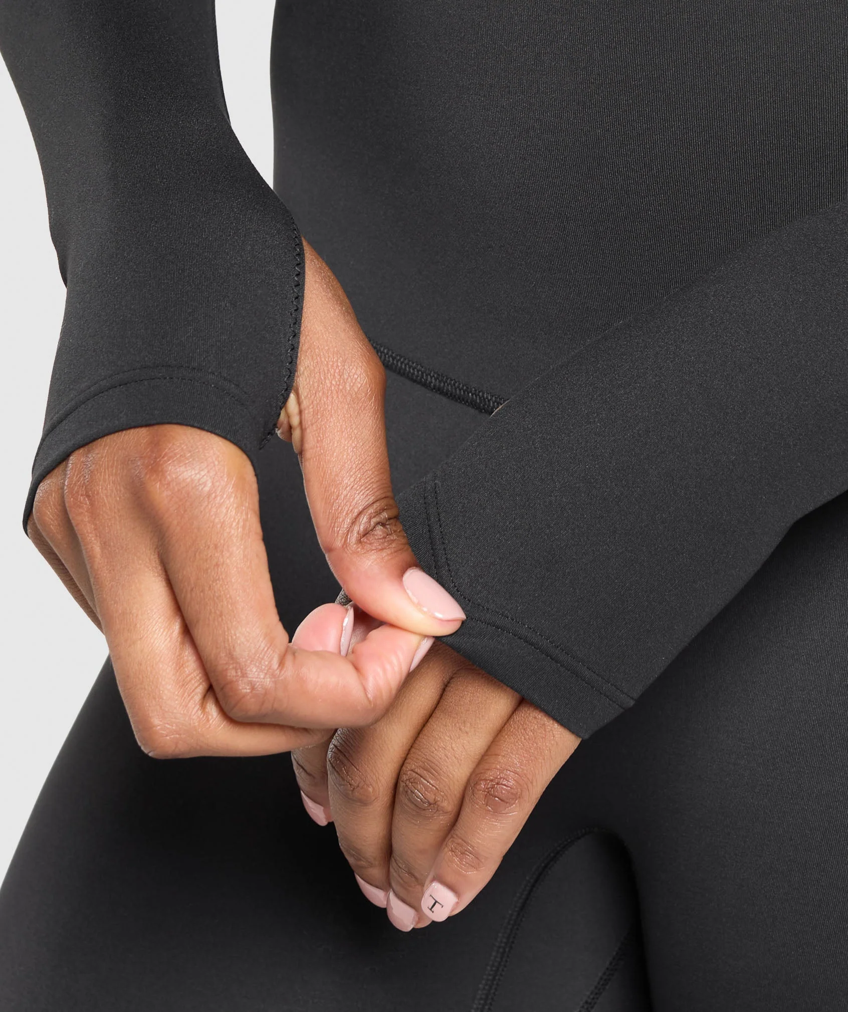 Gymshark Ruched Long Sleeve Top - Black - Image 6