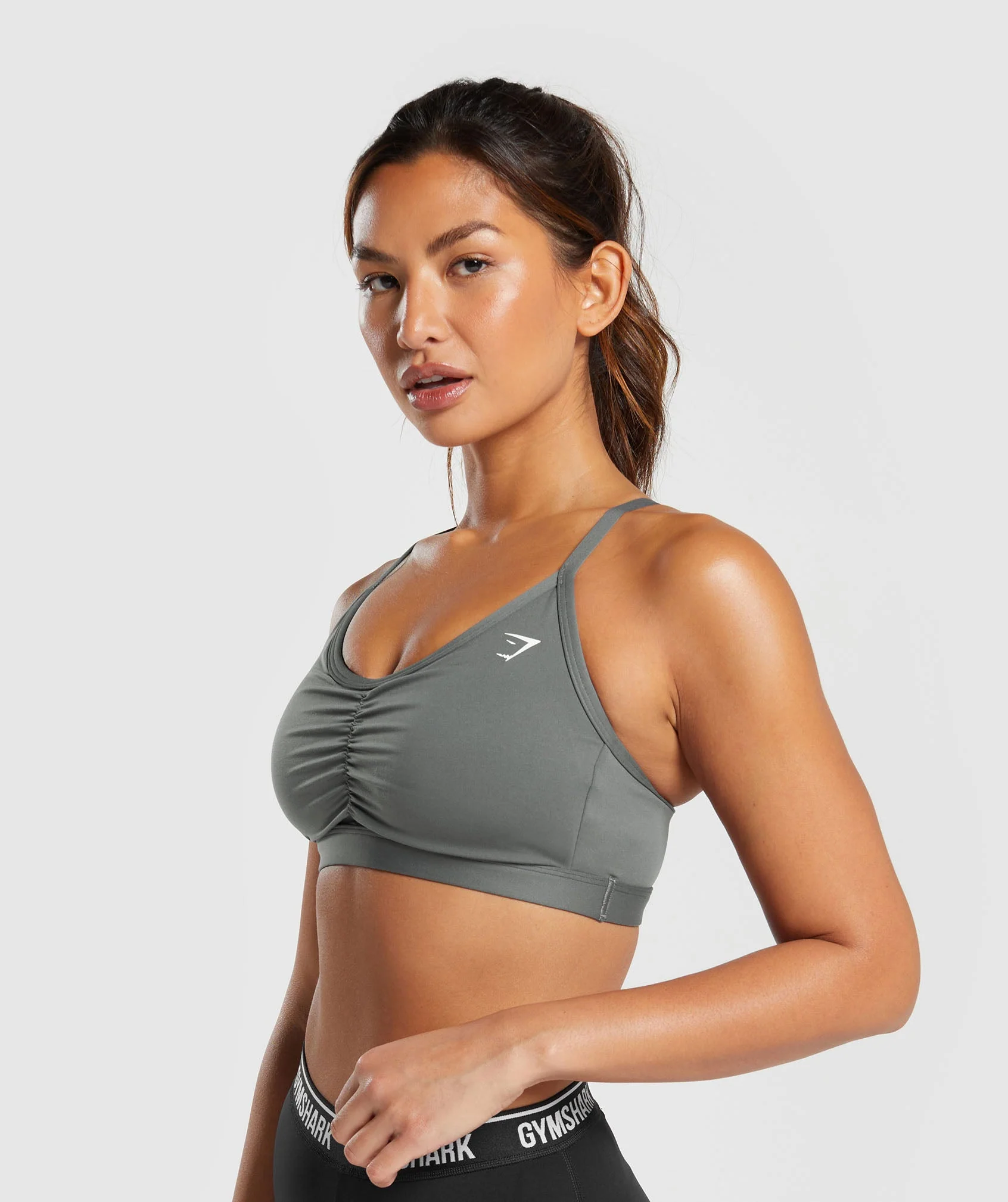 Gymshark Ruched Sports Bra - Brushed Grey - Image 3