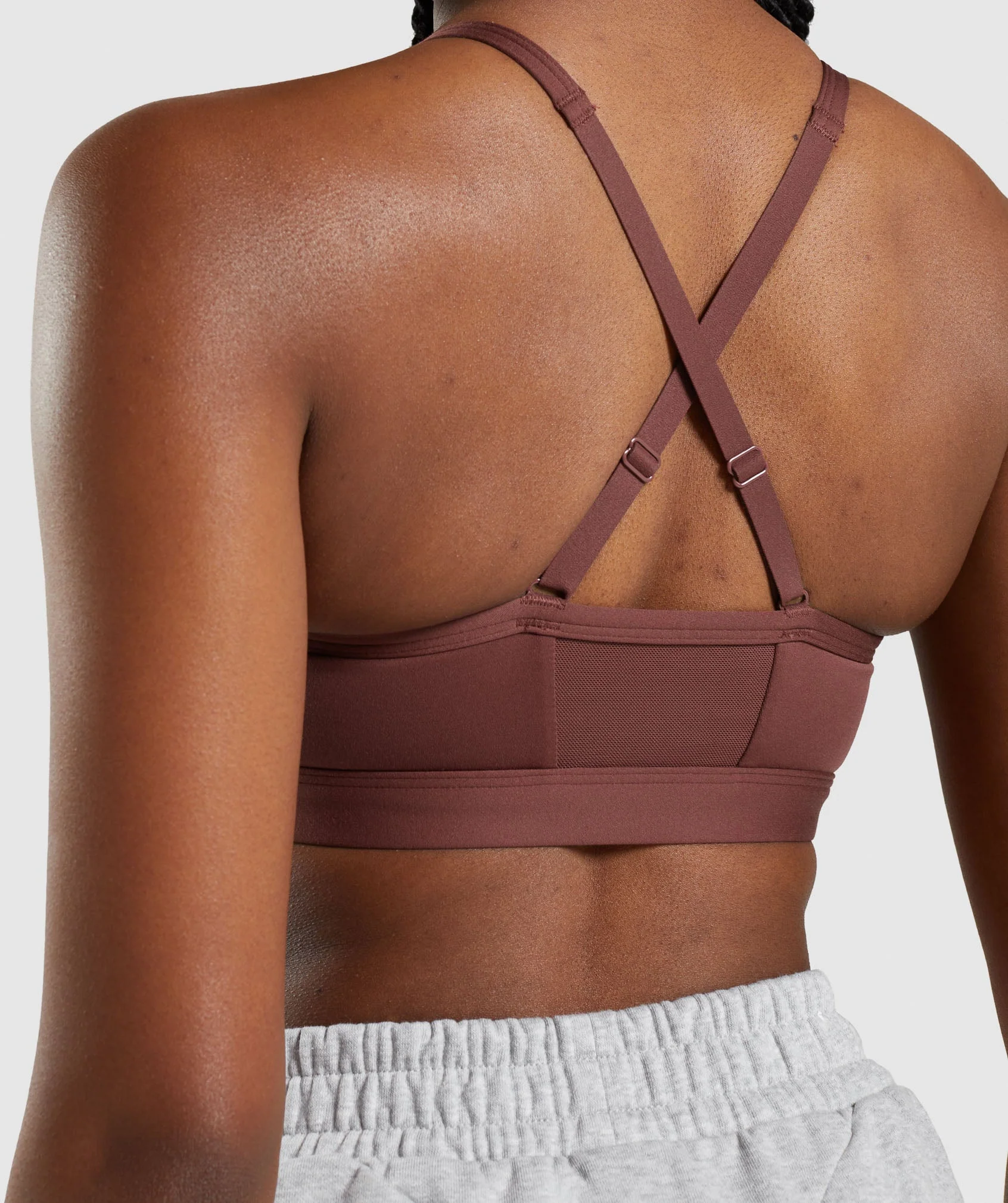 Gymshark Ruched Sports Bra - Cherry Brown - Image 5