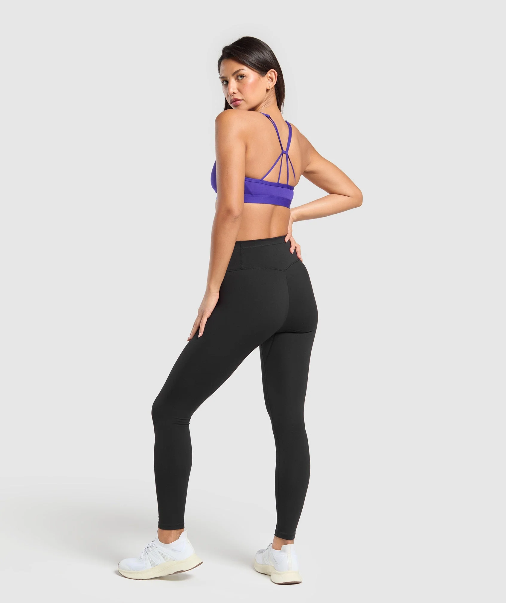 Gymshark Ruched Strappy Sports Bra - Cobalt Purple - Image 4