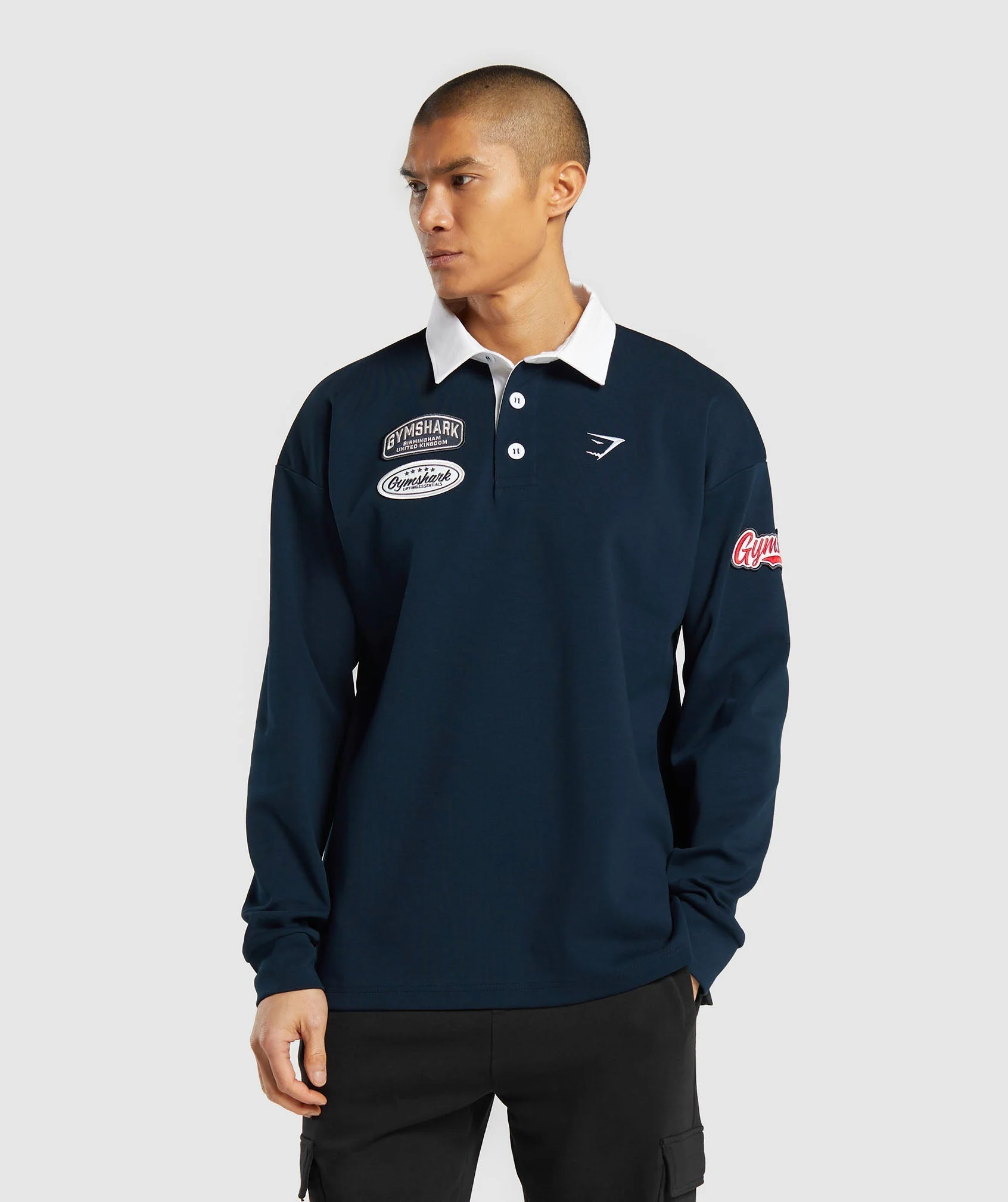 Gymshark Rugby Shirt - Navy/White - Image 8
