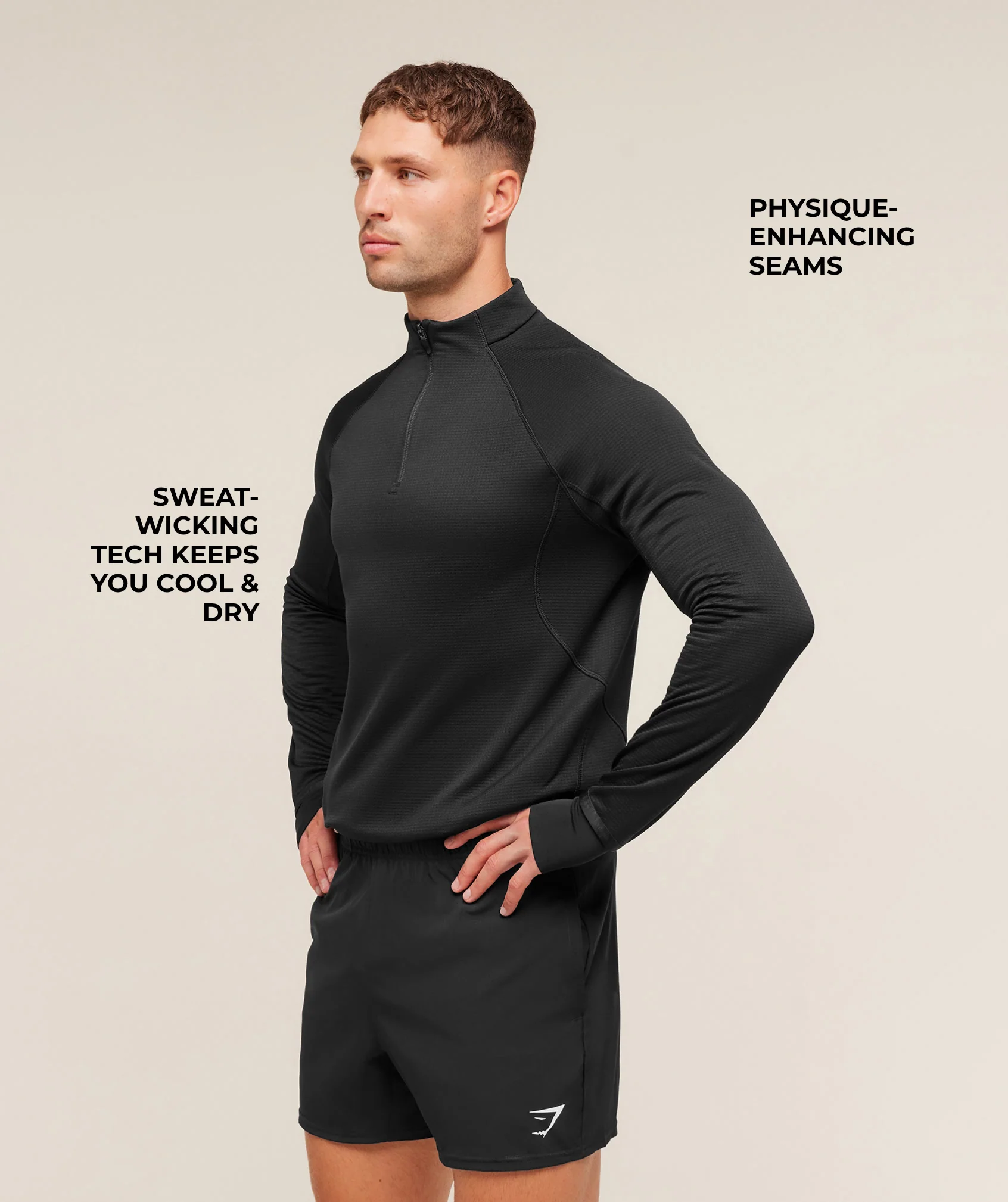Gymshark Running 1/4 Zip - Black - Image 2