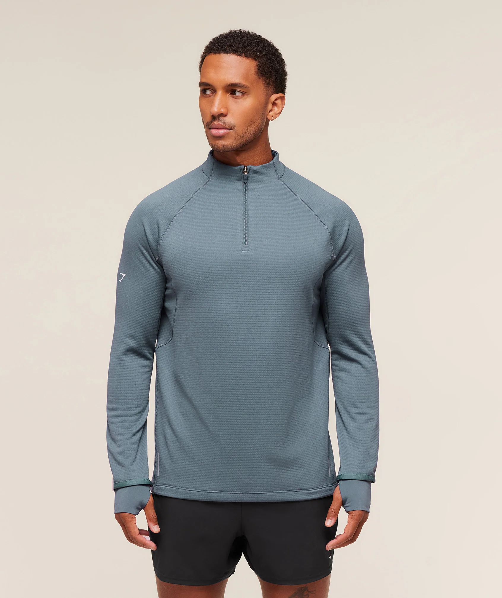 Gymshark Running 1/4 Zip - Iron Blue - Image 4