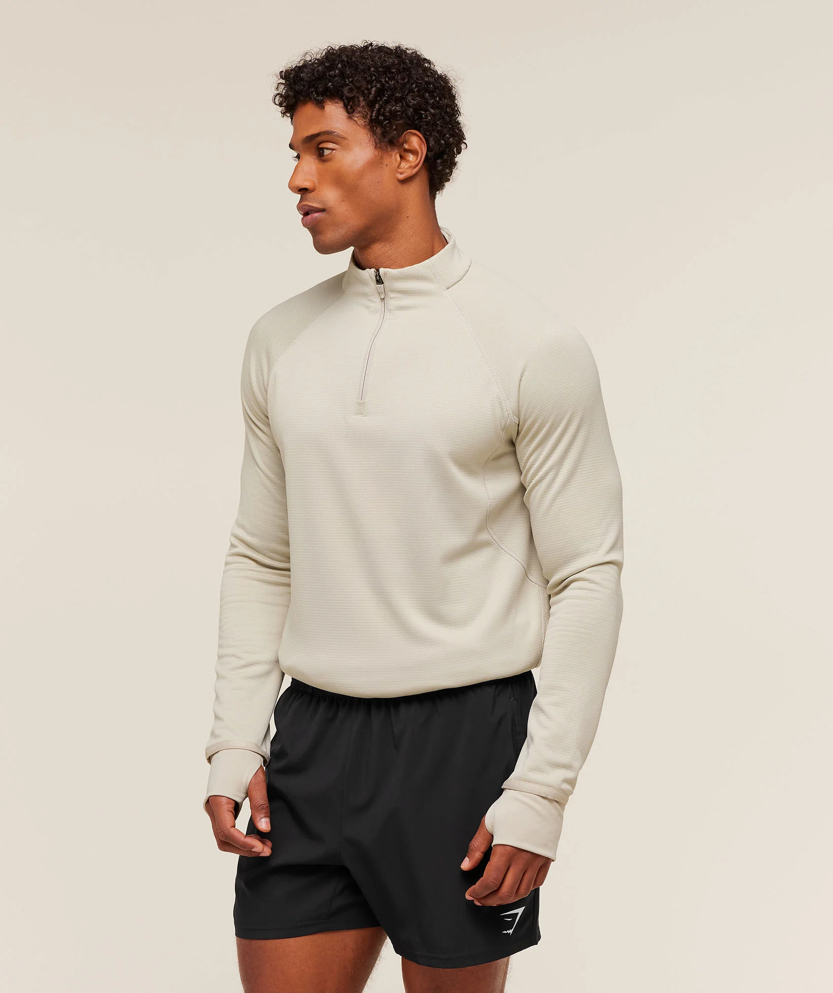 Gymshark Running 1/4 Zip - Pebble Grey - Image 3