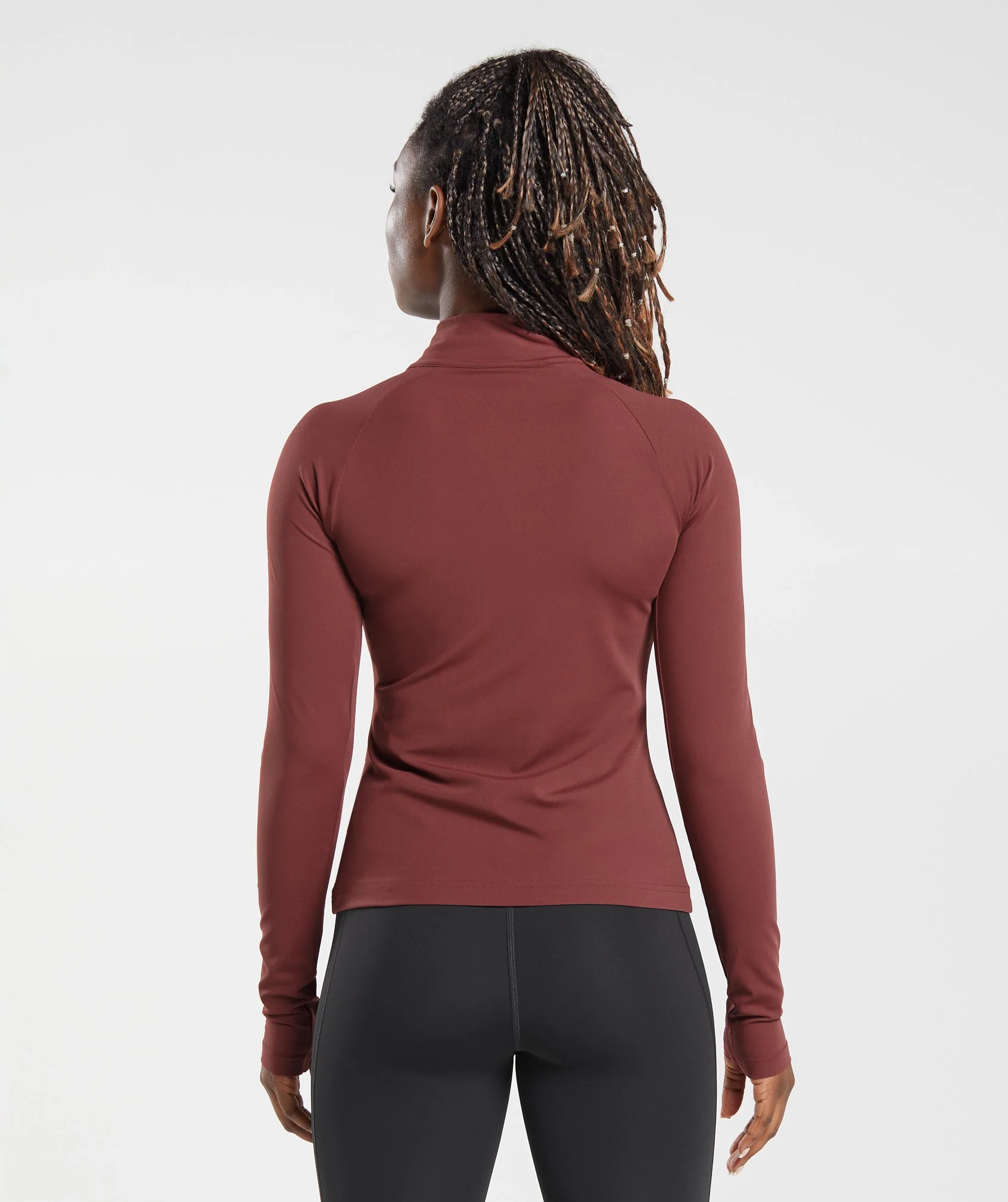 Gymshark Running 1/4 Zip - Washed Burgundy - Image 2