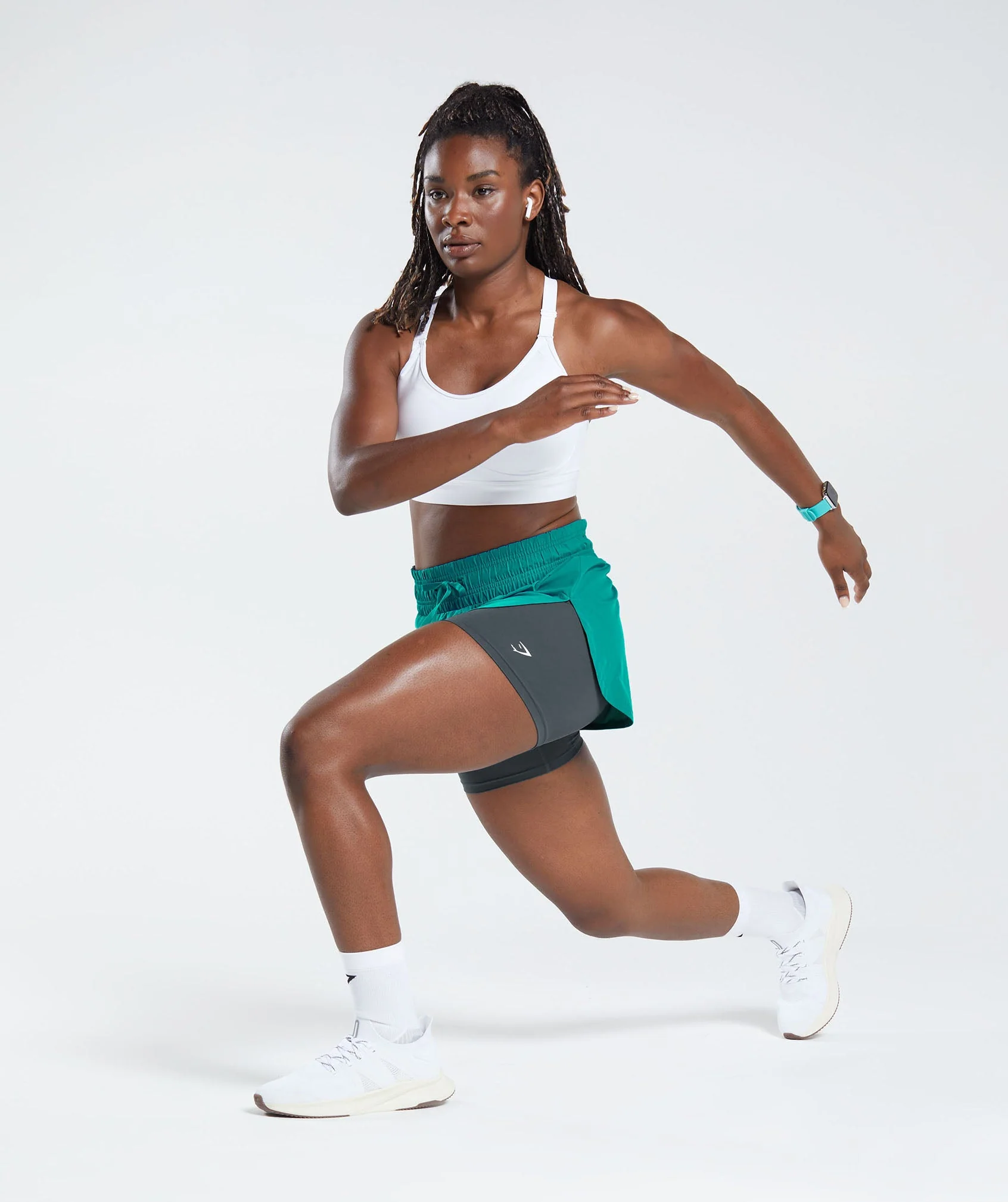 Gymshark RUNNING 2 IN 1 SHORTS - Seafoam Blue/Smokey Teal - Image 4