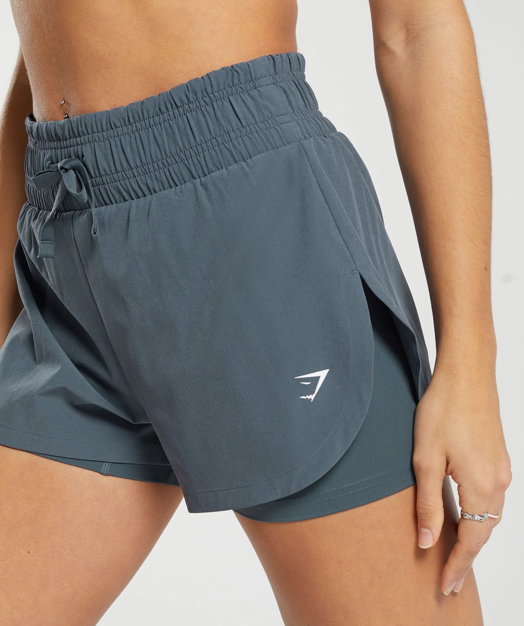Gymshark Running 2 In 1 Shorts - Titanium Blue - Image 5