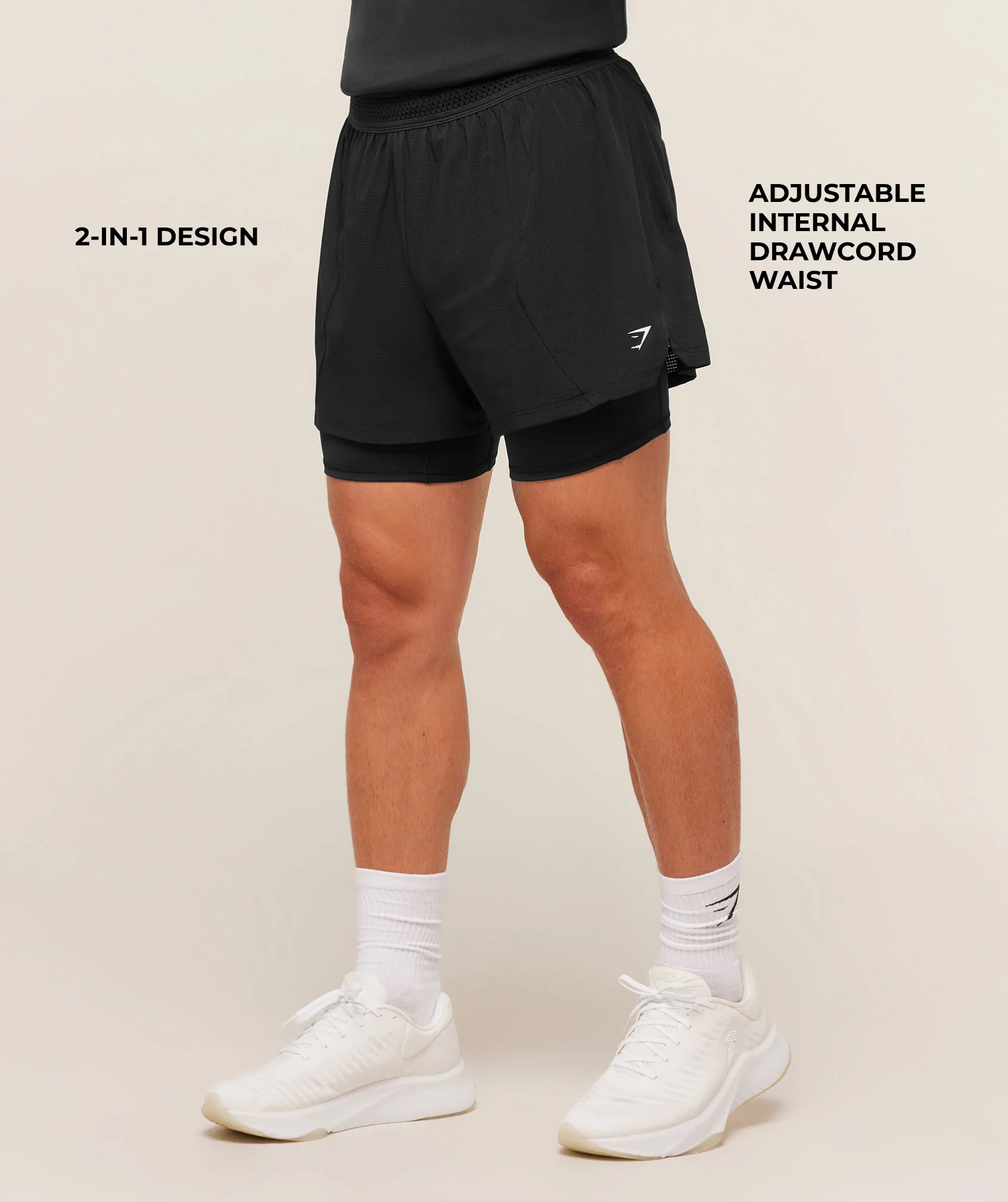 Gymshark Running 4" 2in1 Shorts - Black - Image 2