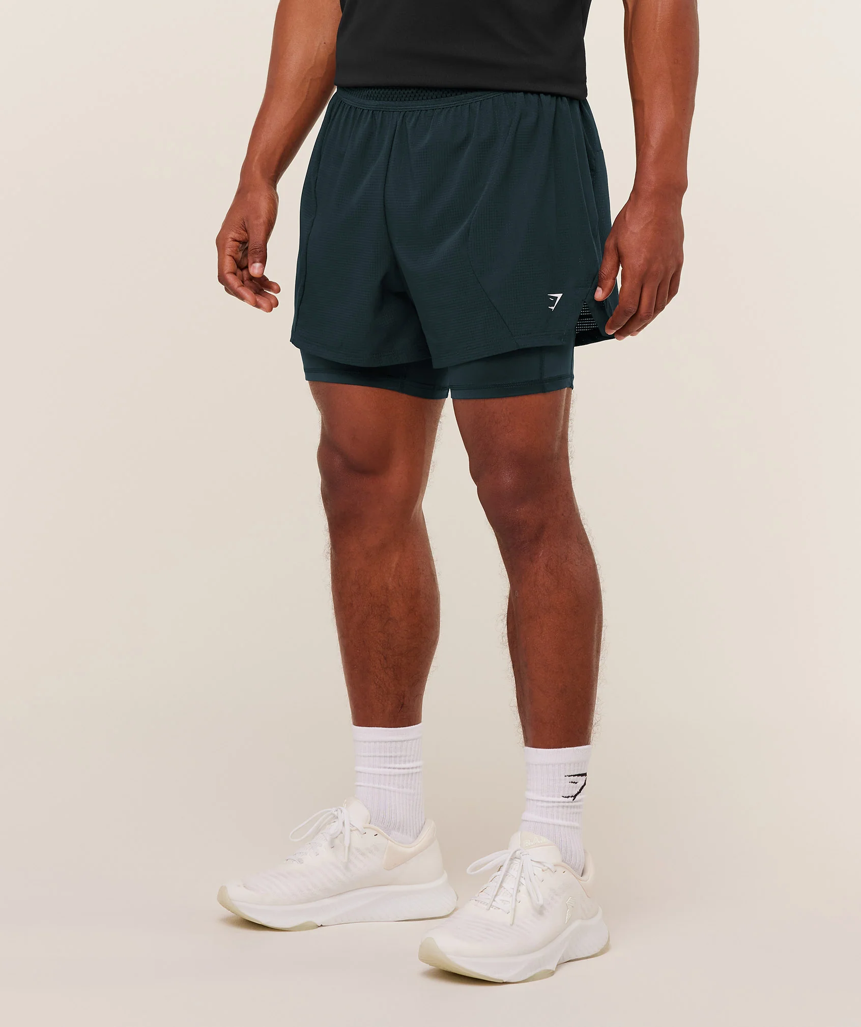 Gymshark Running 4" 2in1 Shorts - Deep Petrol Blue - Image 3