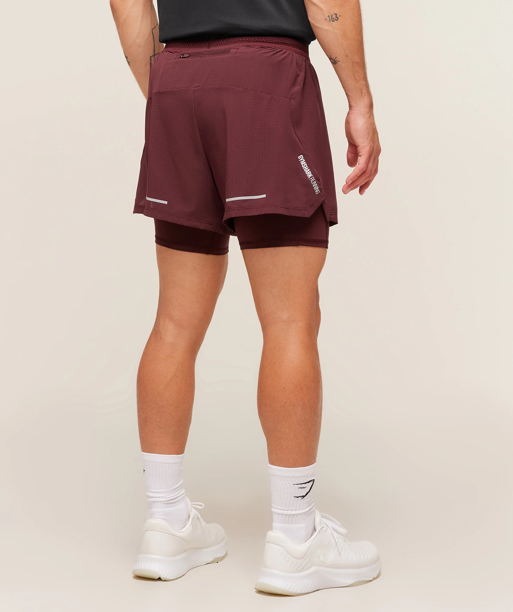 Gymshark Running 4" 2in1 Shorts - Rich Maroon - Image 2