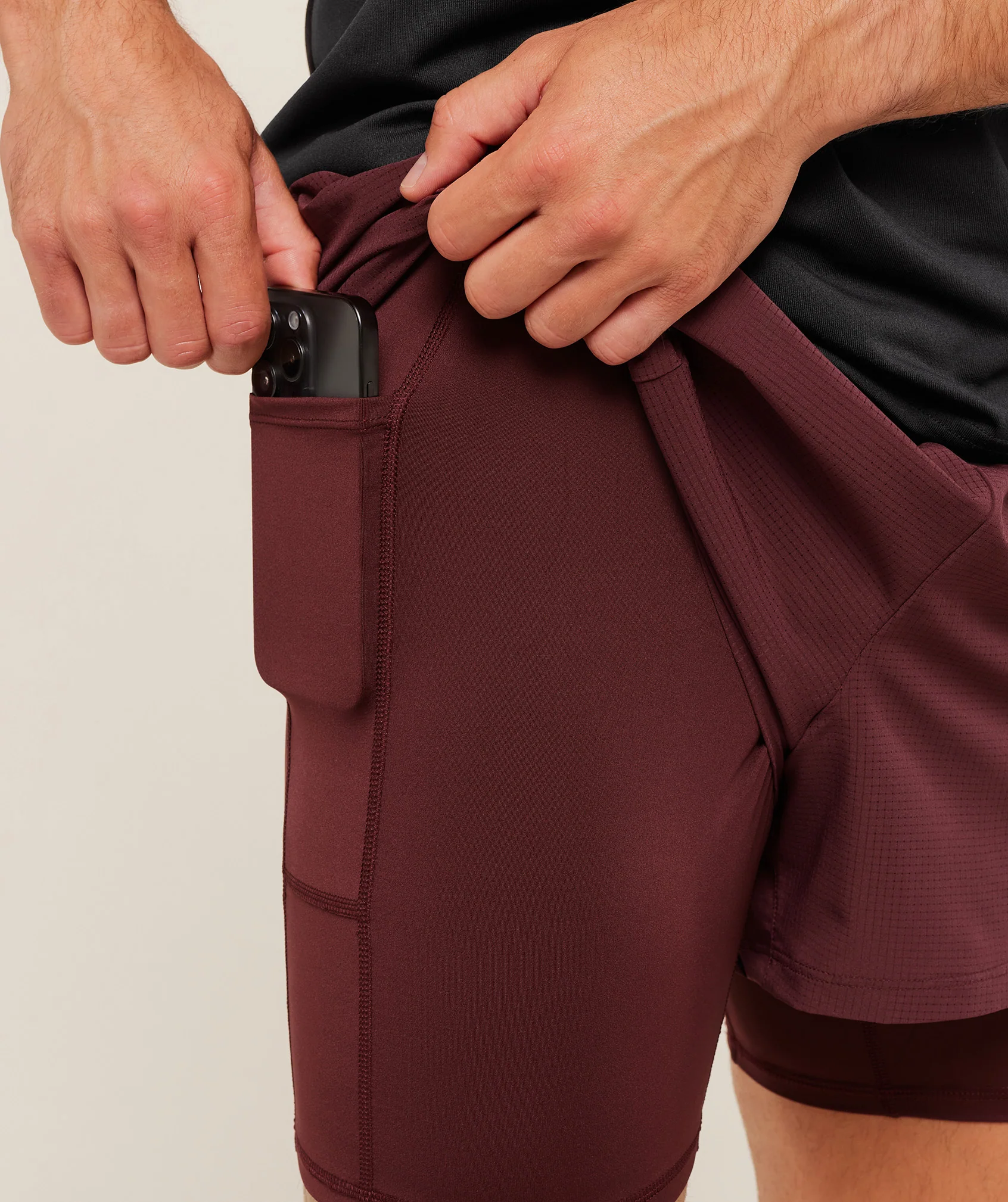 Gymshark Running 4" 2in1 Shorts - Rich Maroon - Image 5