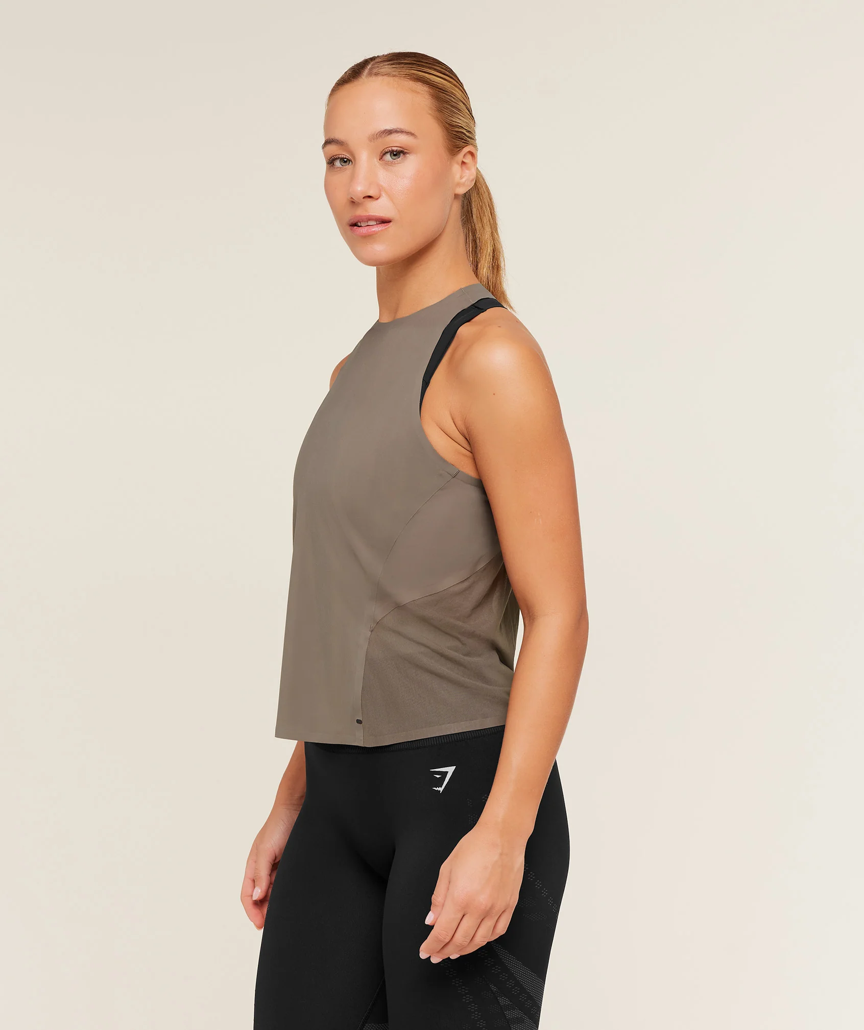 Gymshark Running Elite Loose Fit Tank - Camo Brown - Image 3
