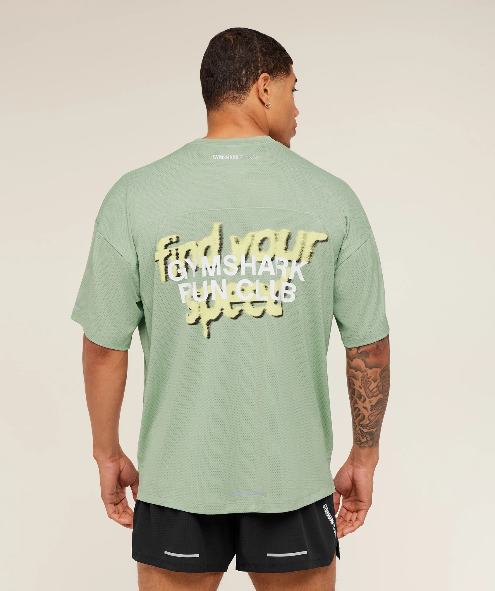 Gymshark Running Graphic T-Shirt - GS Haze Green - Image 4
