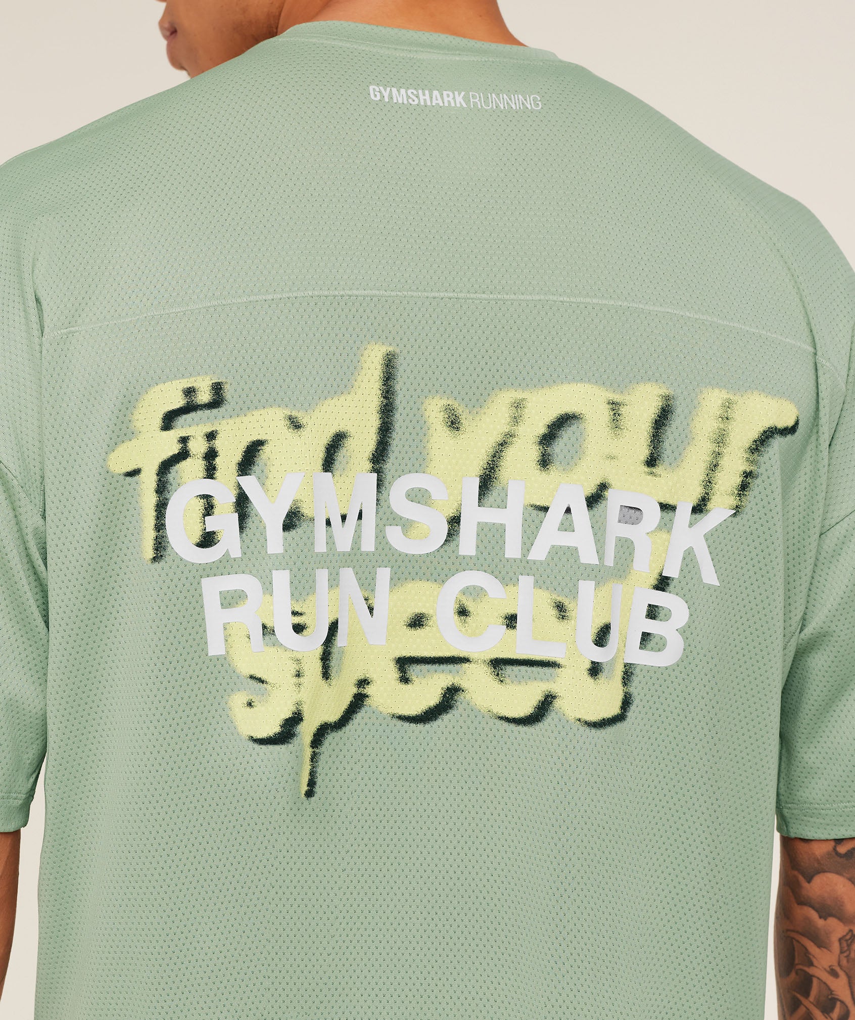 Gymshark Running Graphic T-Shirt - GS Haze Green - Image 6