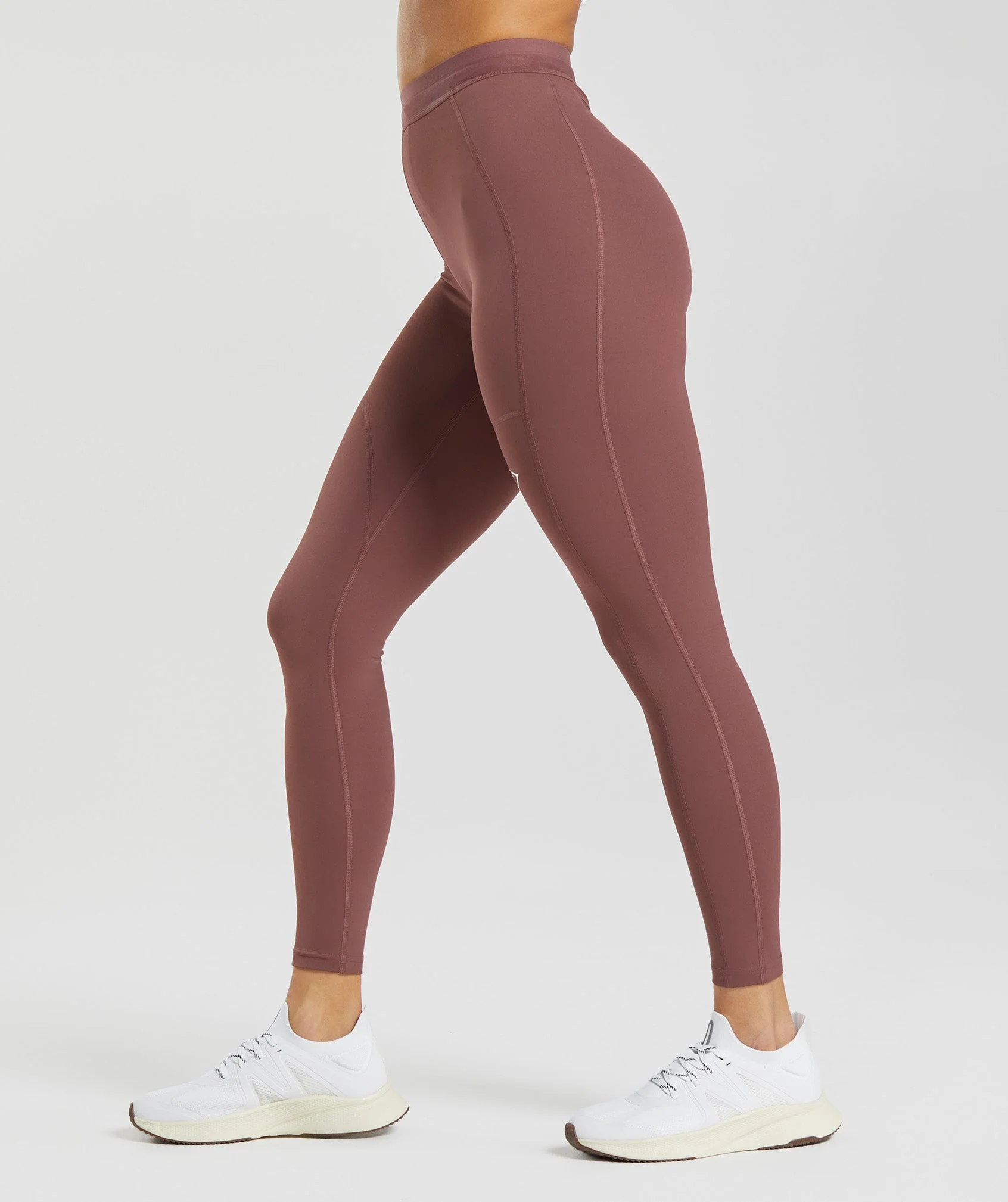 Gymshark RUNNING LEGGINGS - Magenta Brown - Image 3