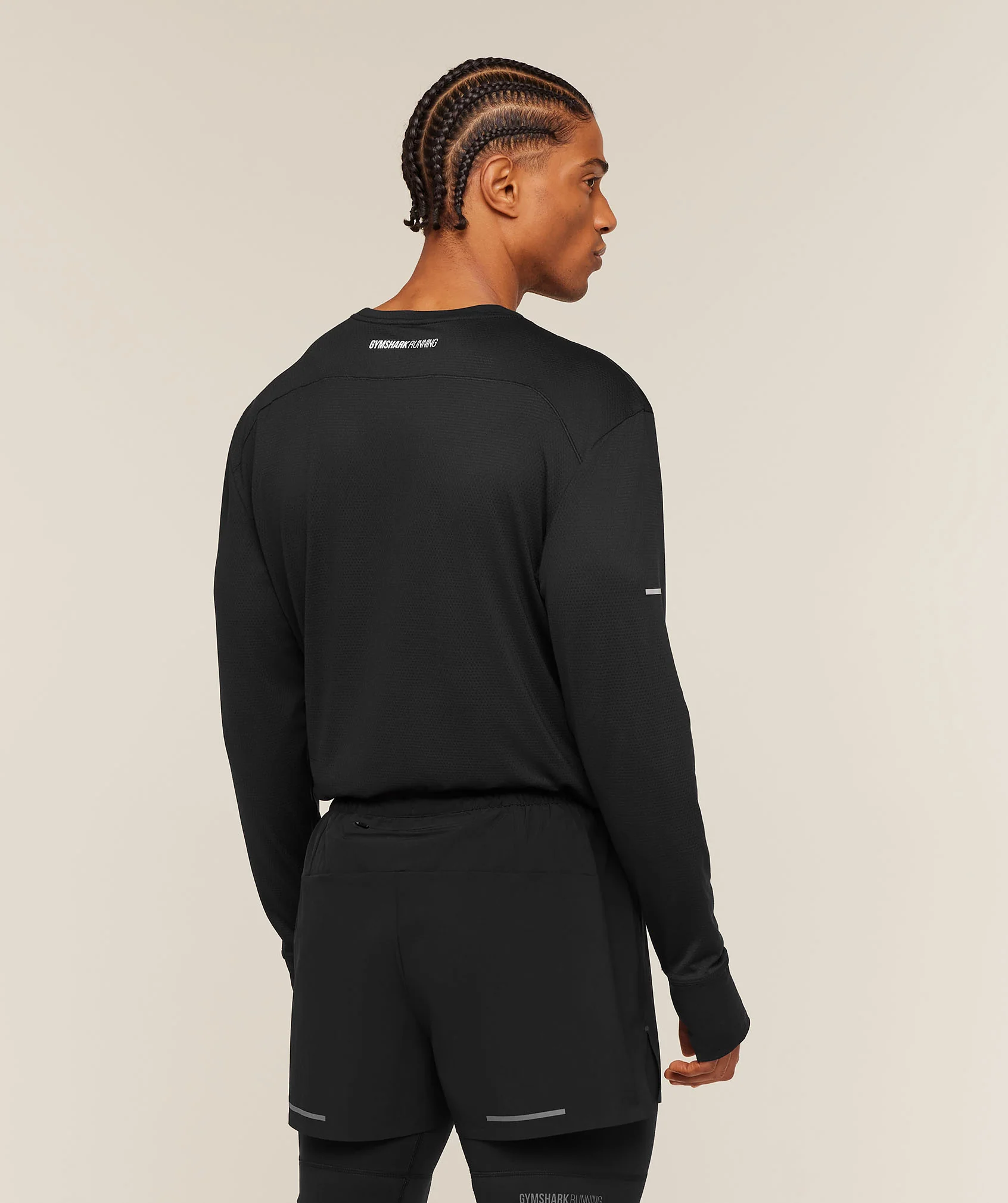 Gymshark Running Long Sleeve T-Shirt - Black - Image 2