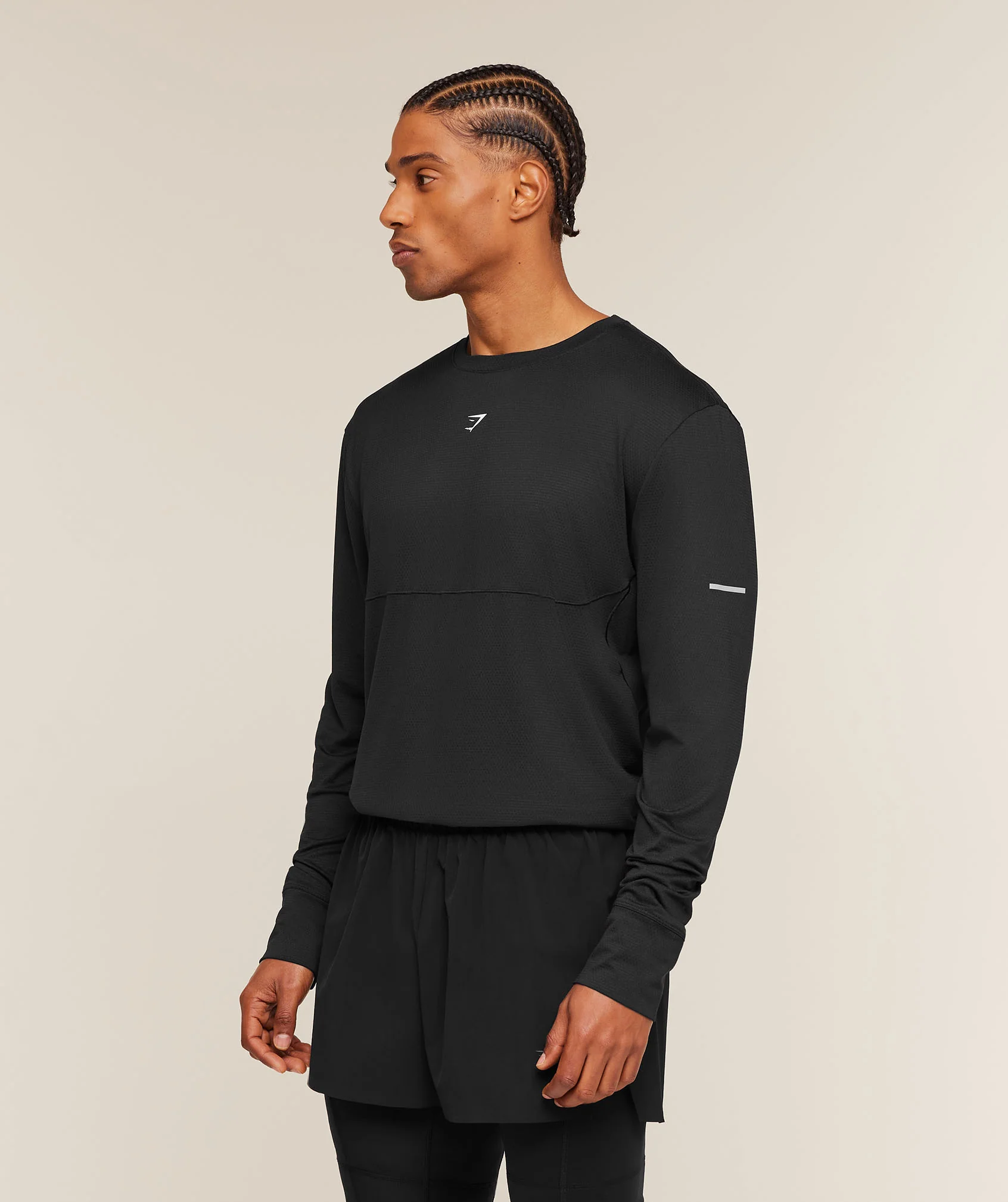 Gymshark Running Long Sleeve T-Shirt - Black - Image 3