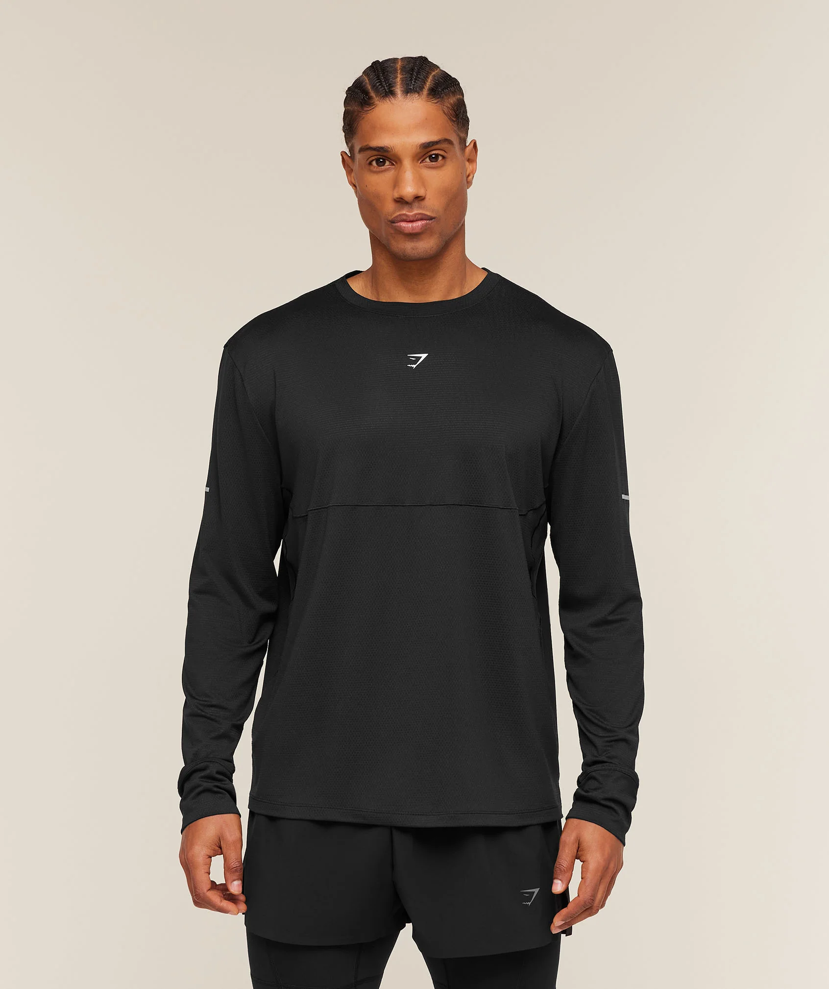 Gymshark Running Long Sleeve T-Shirt - Black - Image 4