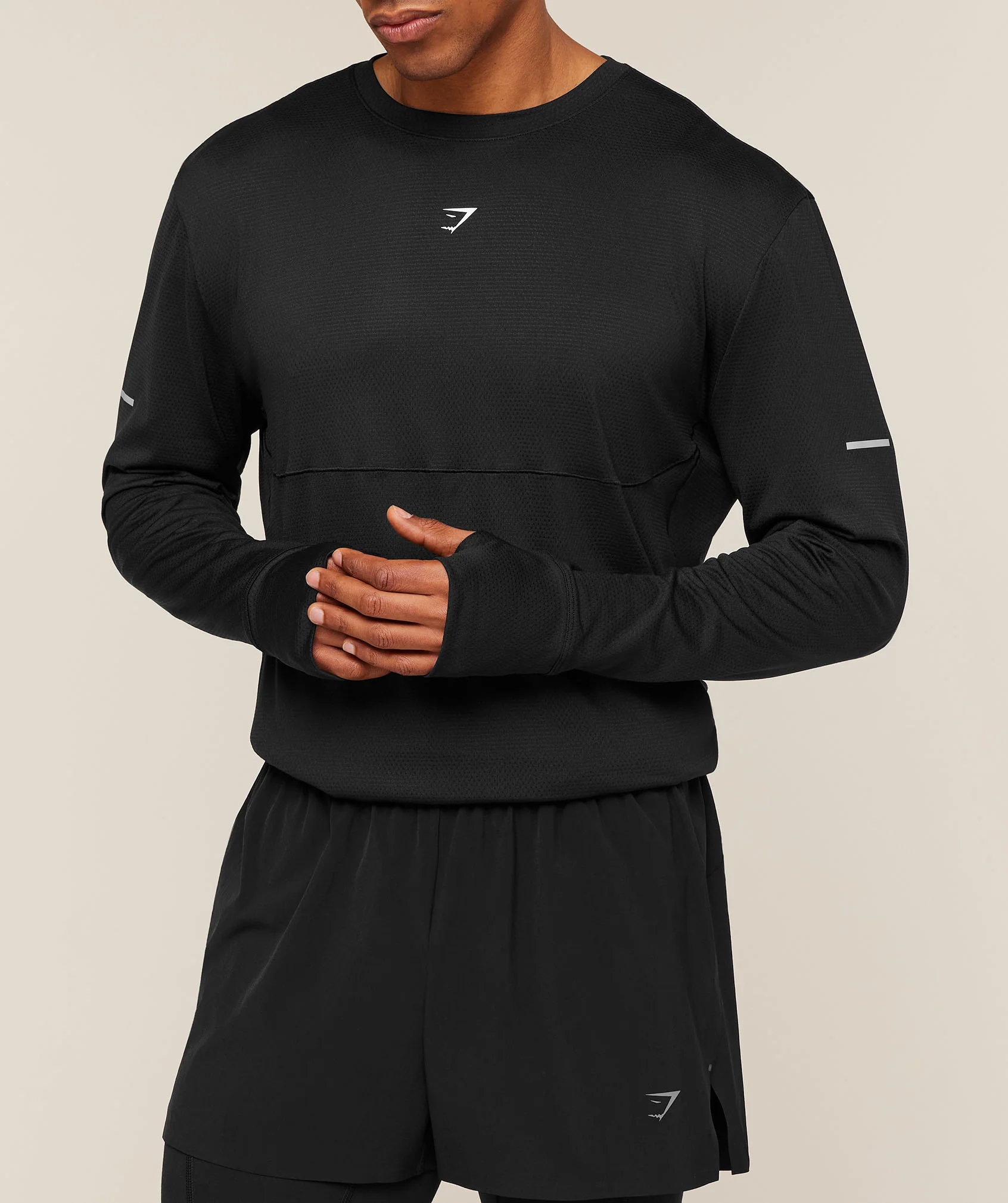 Gymshark Running Long Sleeve T-Shirt - Black - Image 5