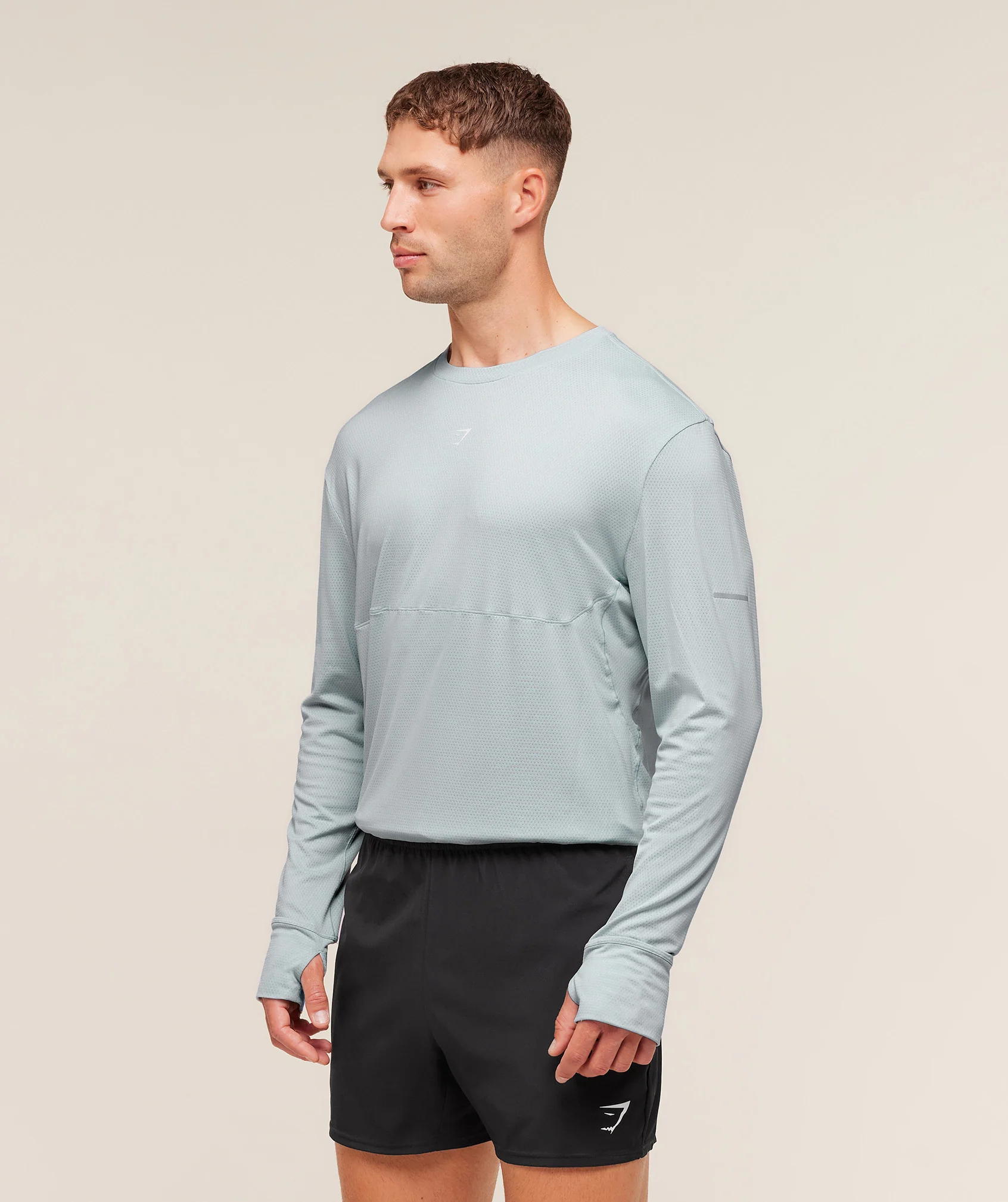 Gymshark Running Long Sleeve T-Shirt - Smoke Blue - Image 6