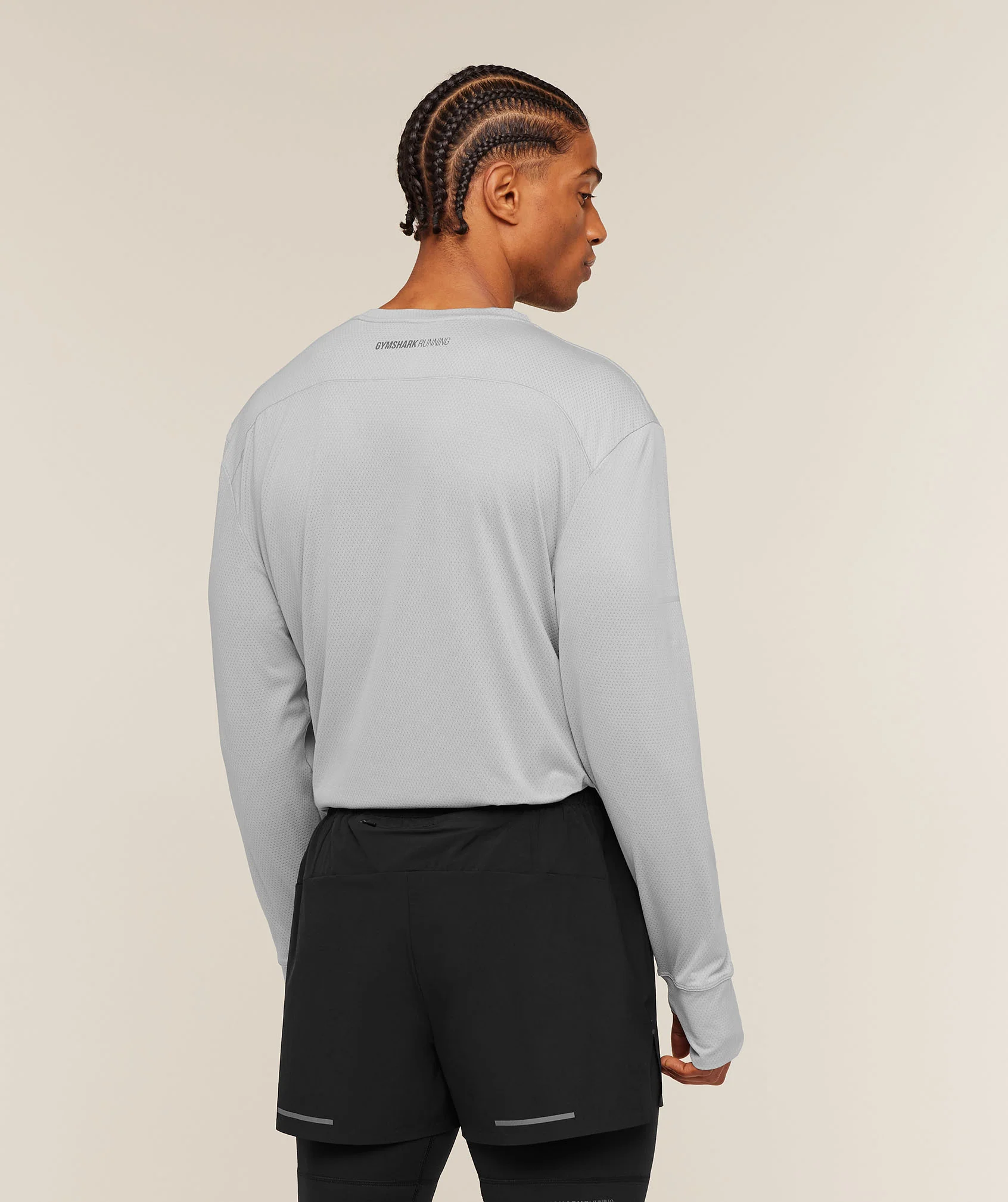 Gymshark Running Long Sleeve T-Shirt - Stratus Grey - Image 2