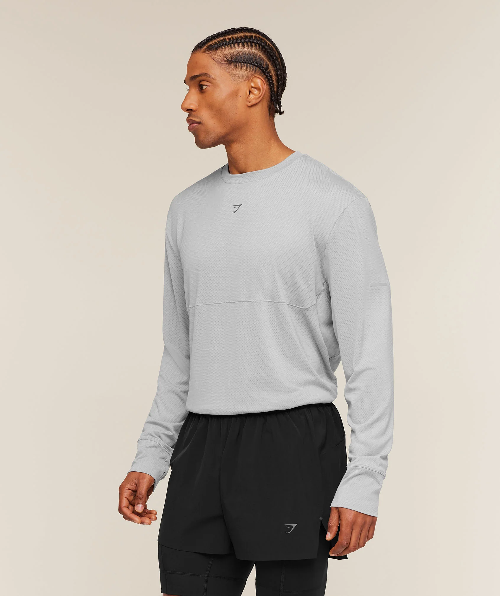 Gymshark Running Long Sleeve T-Shirt - Stratus Grey - Image 3