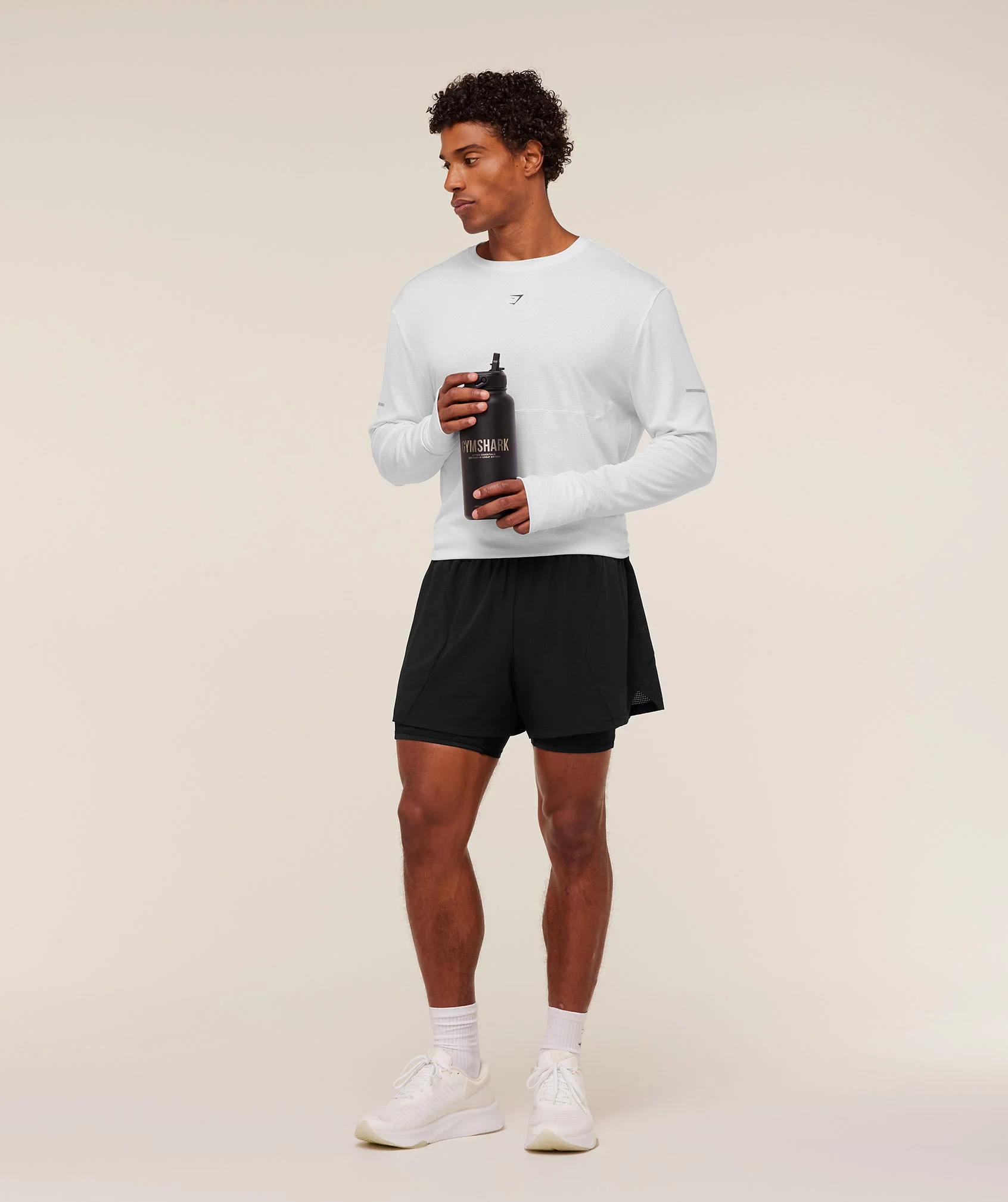 Gymshark Running Long Sleeve T-Shirt - White - Image 4